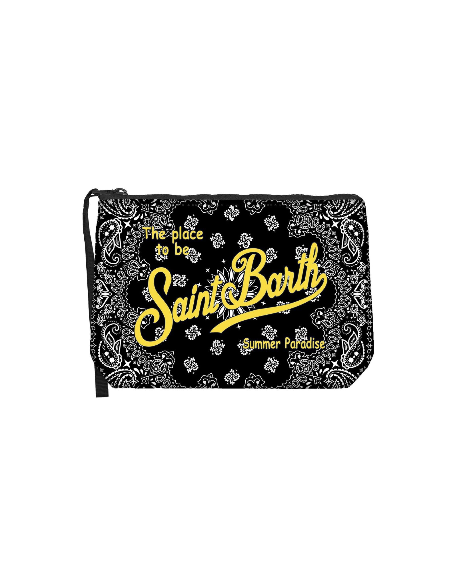 MC2 Saint Barth Aline Bandana Black Pouch | Beach Bag - Gaffi