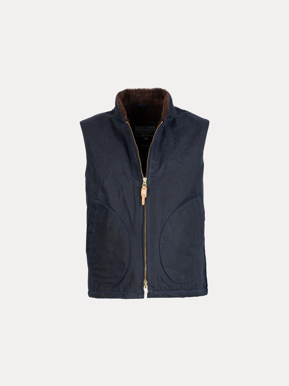 GAFFISTORE MOUNTAIN VEST NAVY MANIFATTURA CECCARELLI