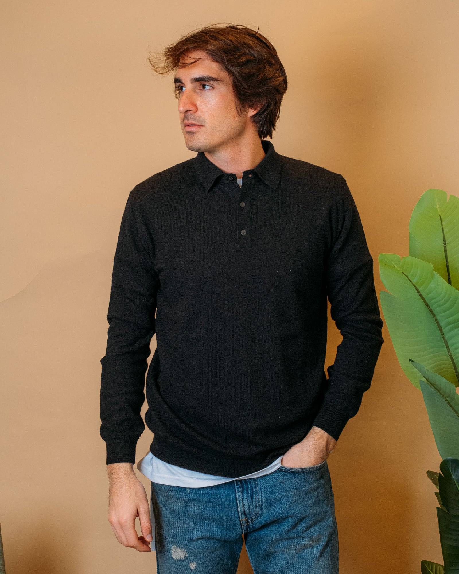 Polo in Lana e Cashmere MA7069NERO NERO Gaffi 