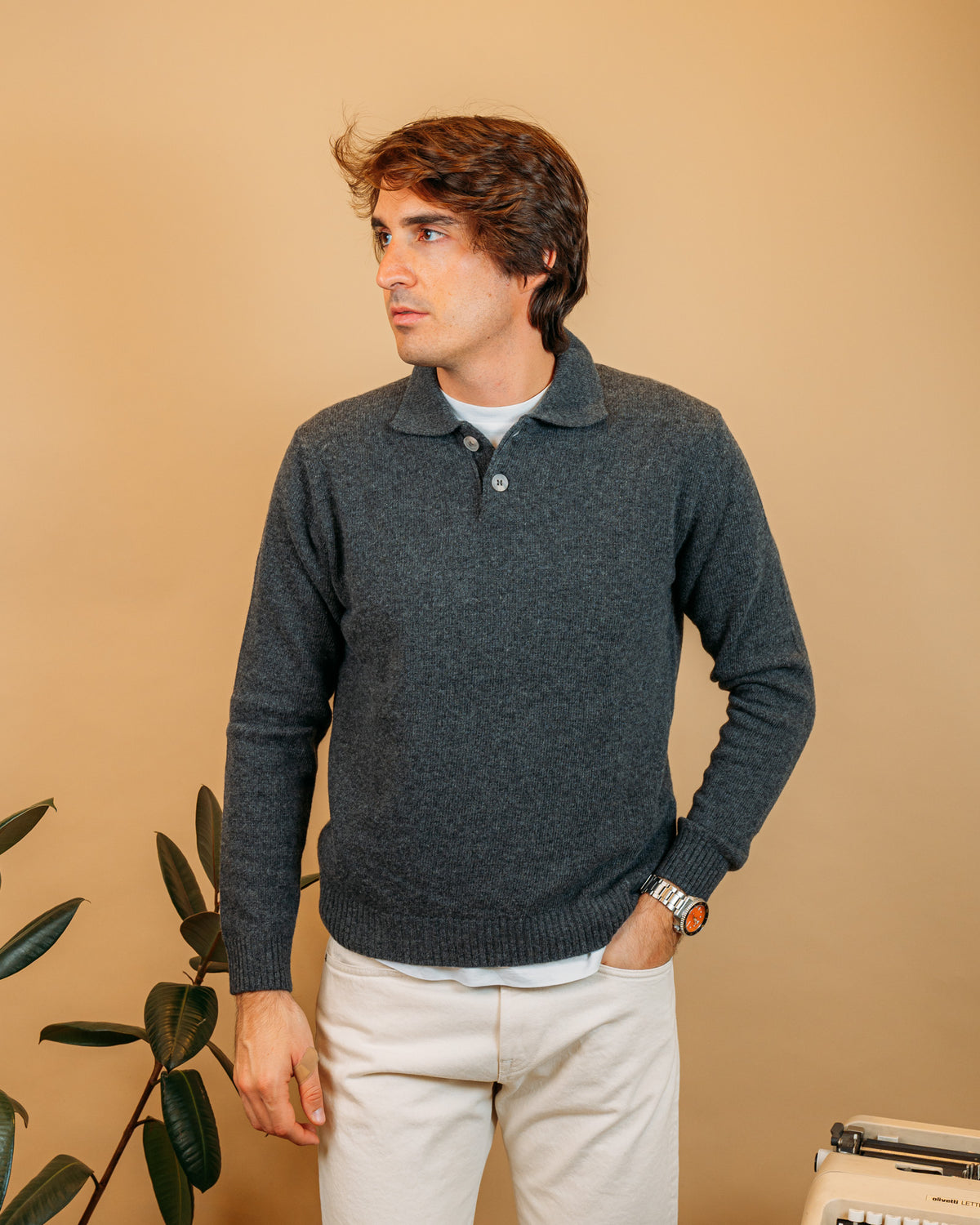 Polo Bottoni Grigio Scuro POLOBOTT 309 Gaffi 