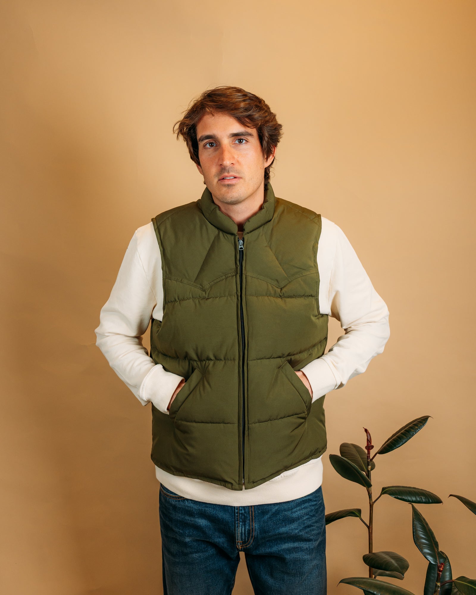 Gilet Quilted Padded Vest Olive VQPV OL Gaffi 