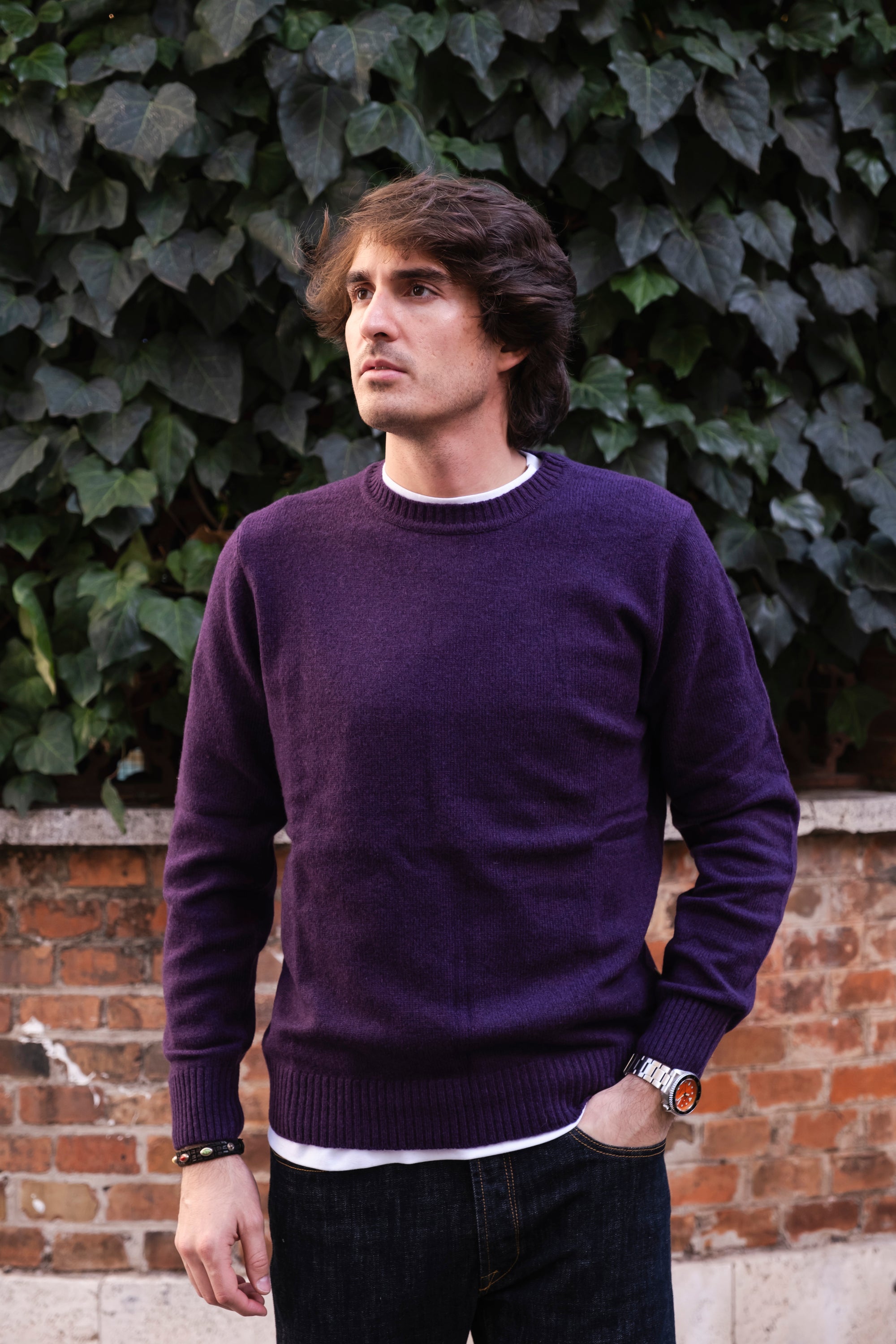 Girocollo Misto Lana CHARLIEWN8C94 PURPLE Impure 