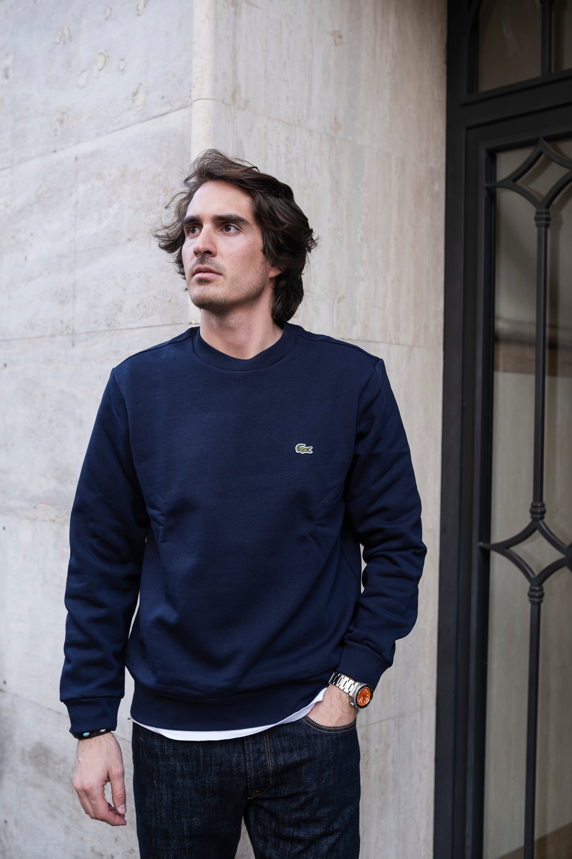 Felpa Girocollo SH9608166 MARINE Lacoste 