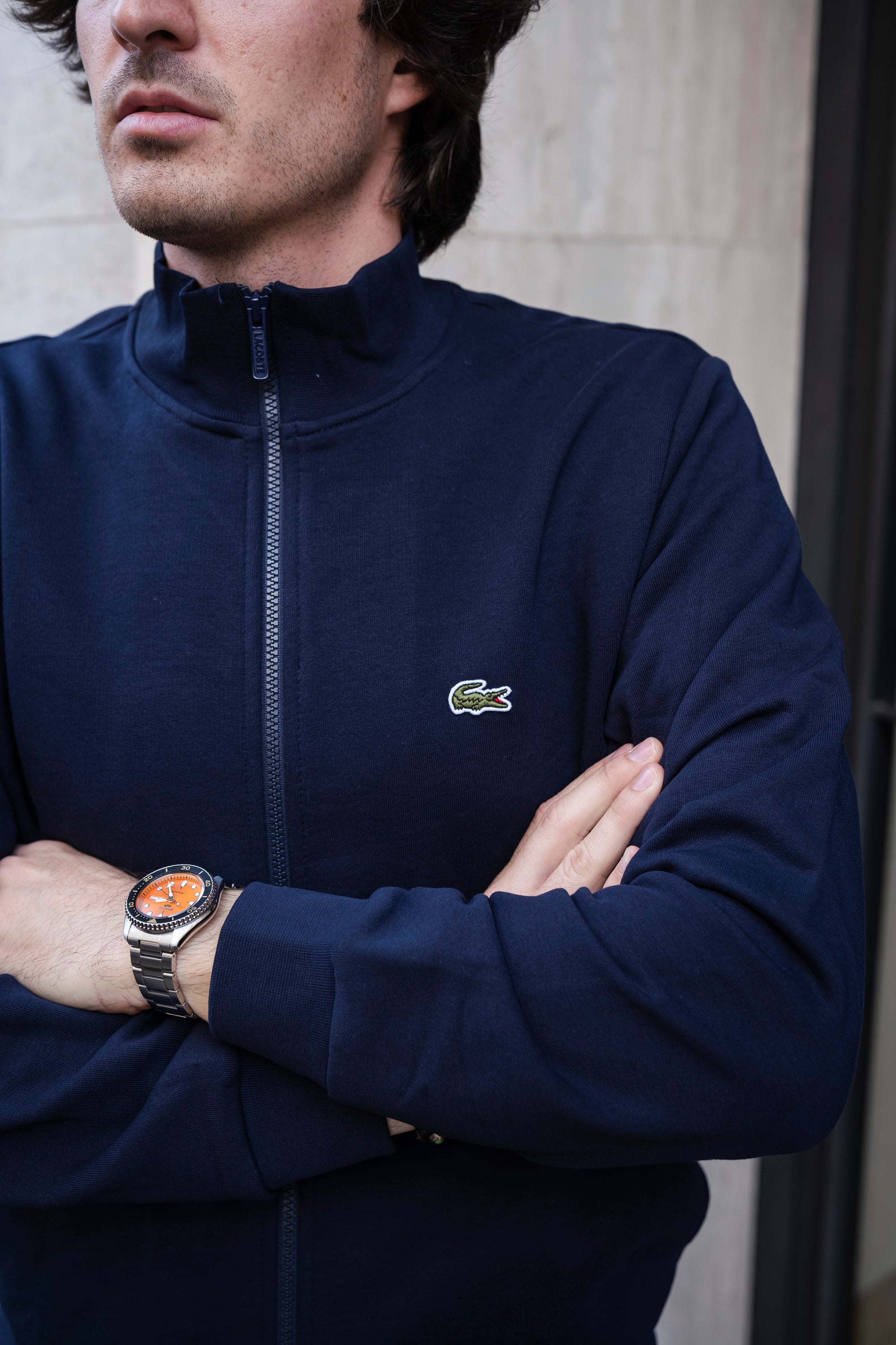 Felpa a Lupetto con Zip SH9622166 MARINE Lacoste 