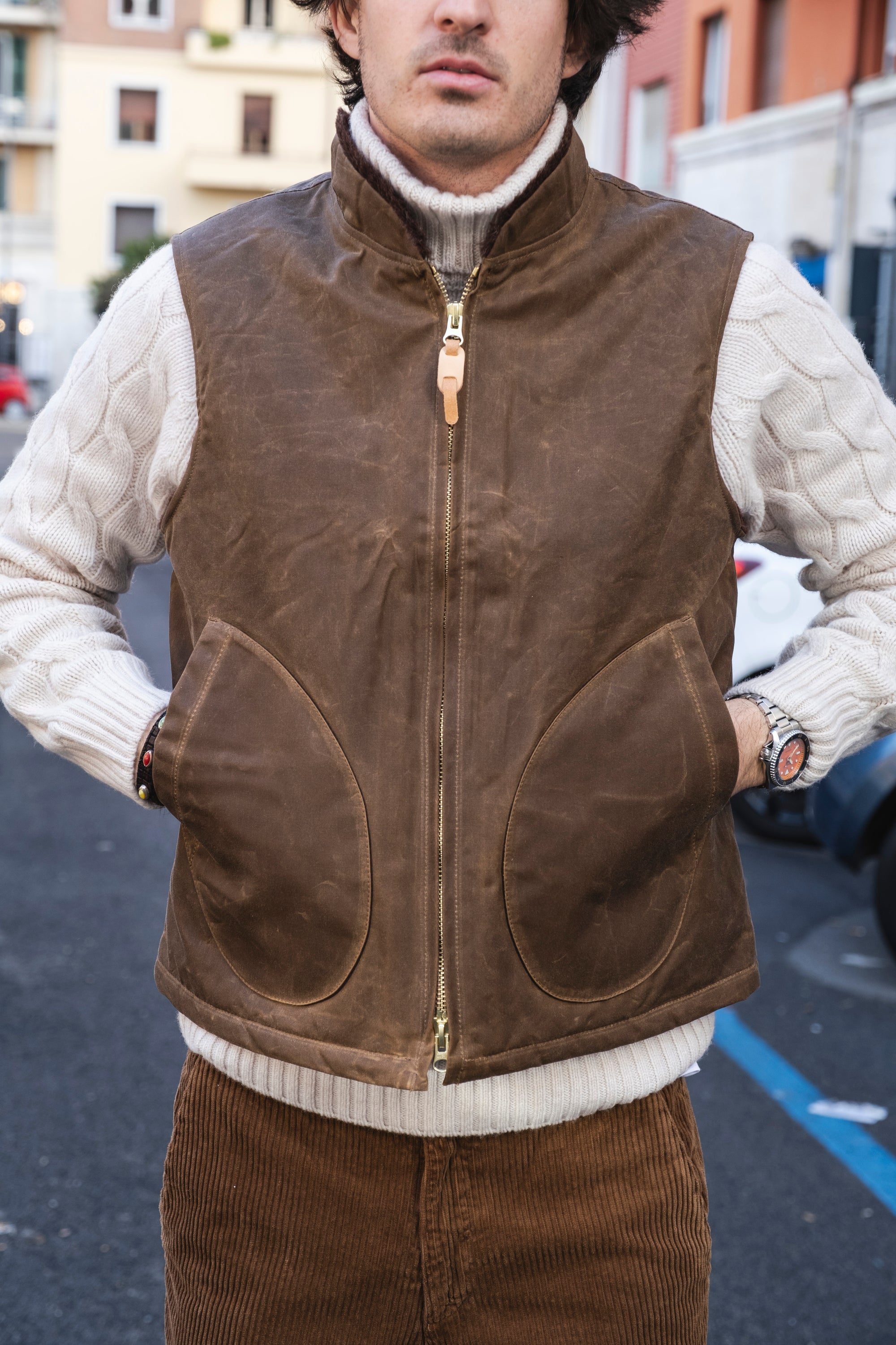 Mountain Vest 7916DARKTAN DARK TAN Manifattura Ceccarelli 