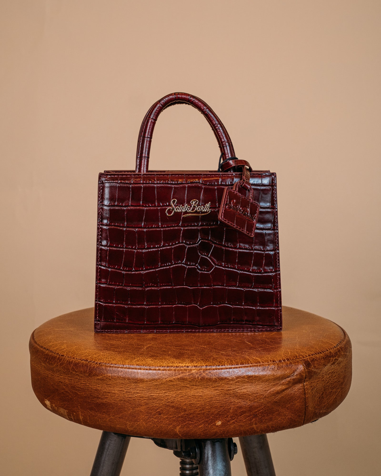 Hand Leather Bag SHOP BAG MIDI 00510I MC2 Saint Barth 