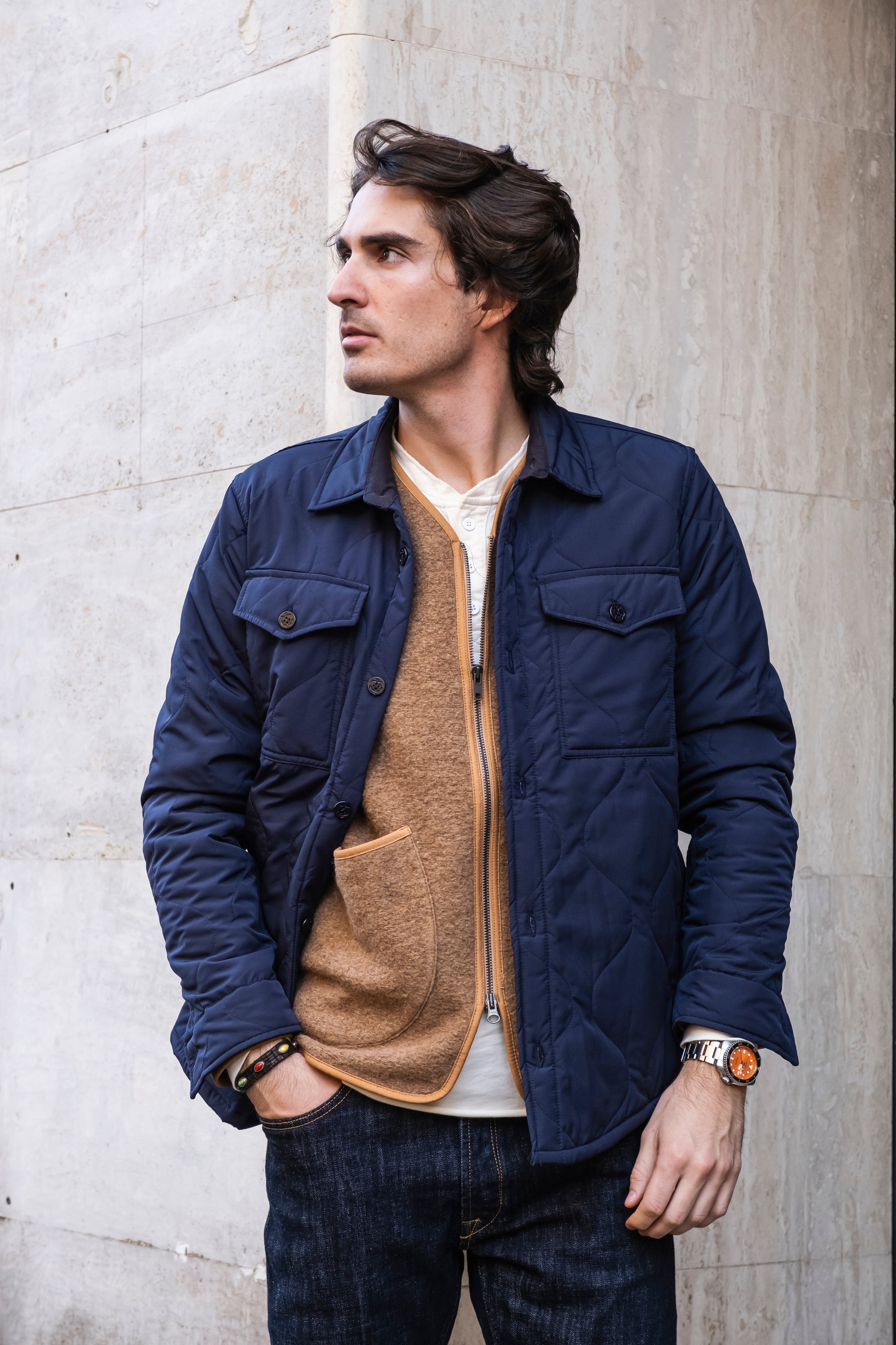 Overshirt in Trapunta C214BLU BLU Seadog 