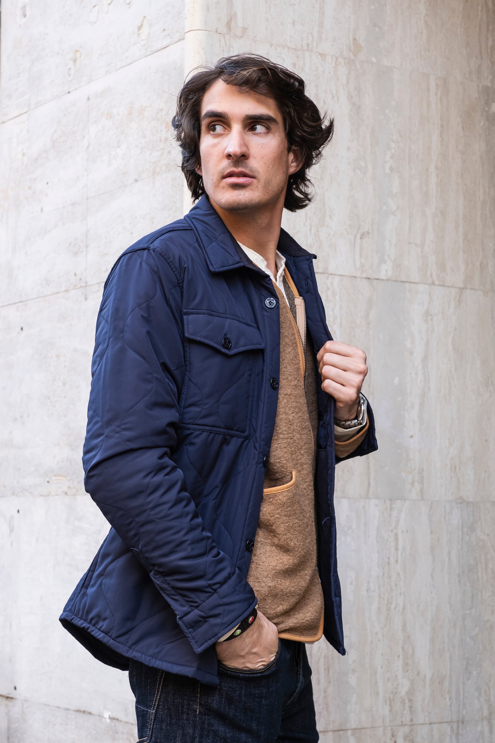 Overshirt in Trapunta C214BLU BLU Seadog 