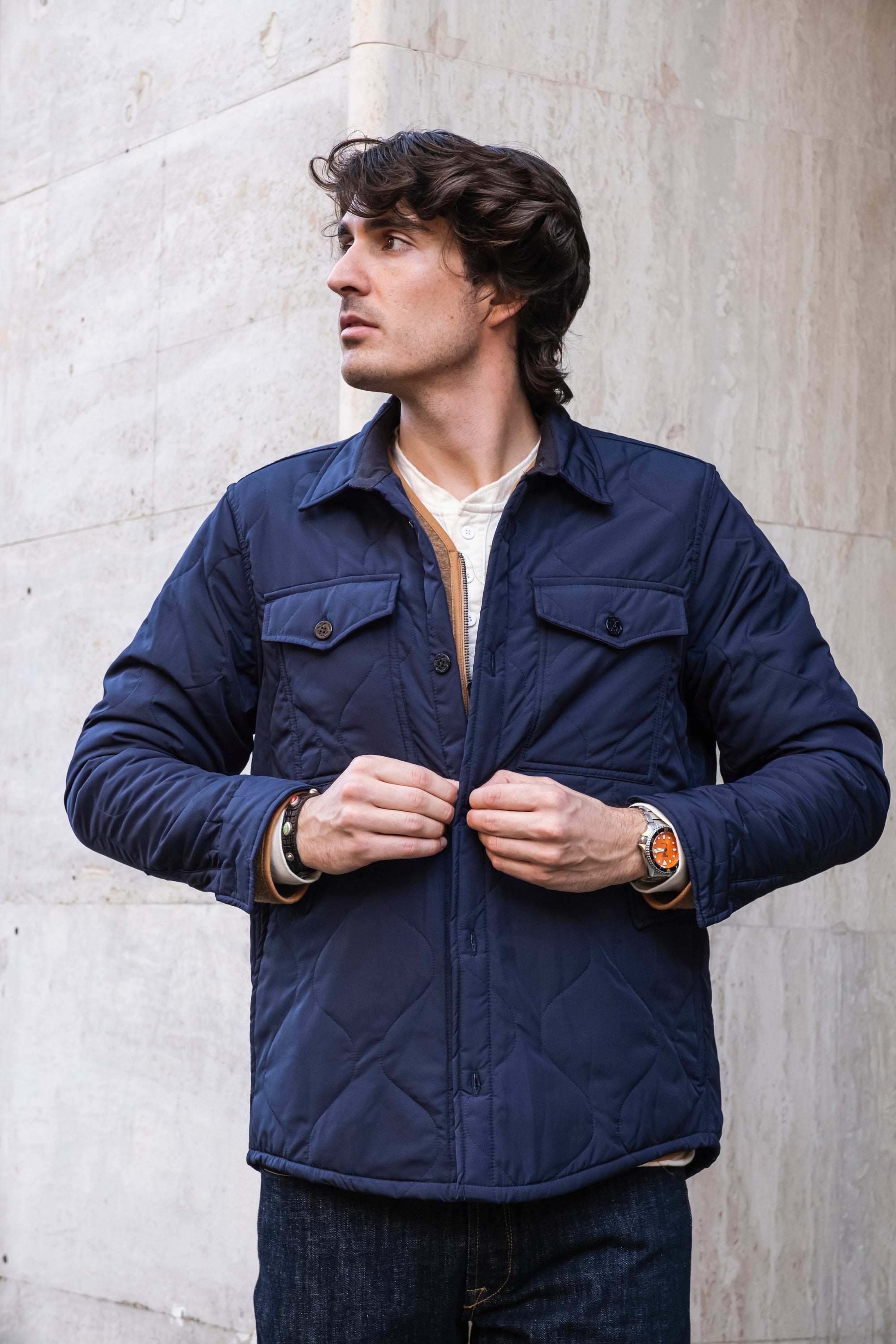 Overshirt in Trapunta C214BLU BLU Seadog 