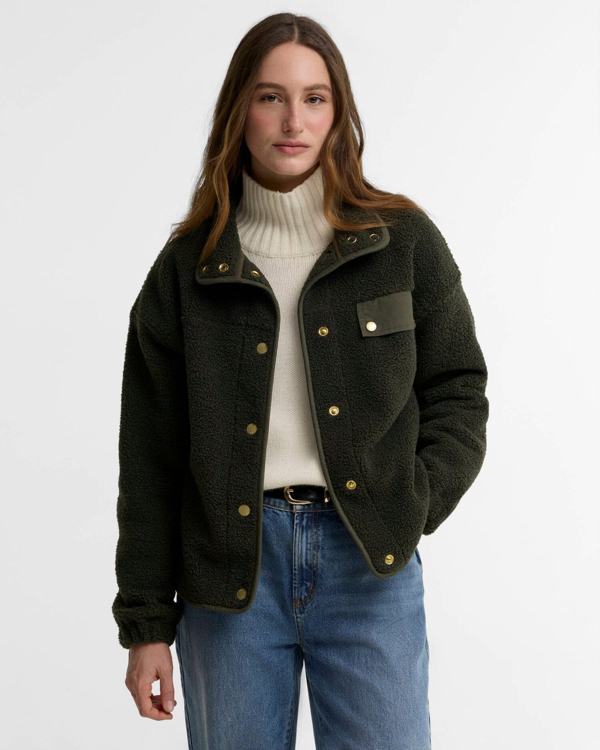 Giacca Pile Mabel Fleece Olive LFL0095 OL71 Barbour 
