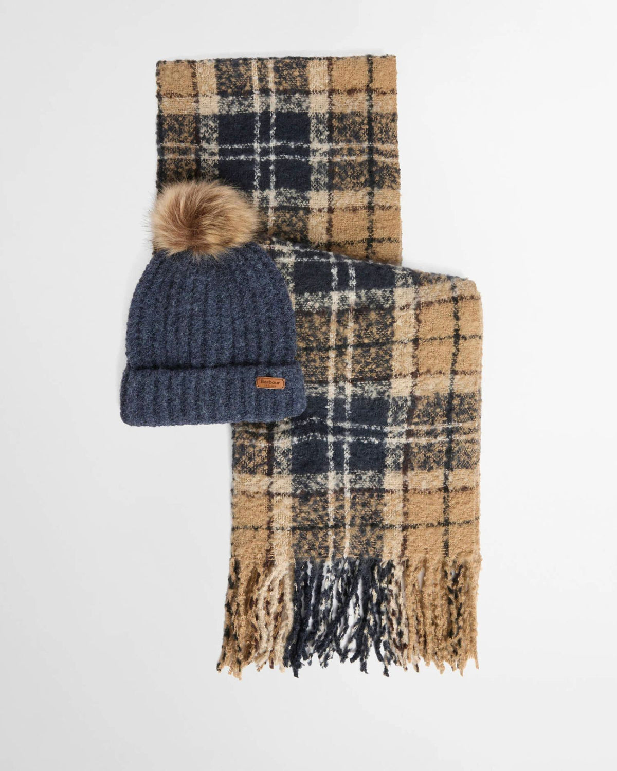 Set Regalo Berretto Sciarpa Saltburn Tartan Birchwood LGS0077 TN39 Barbour 