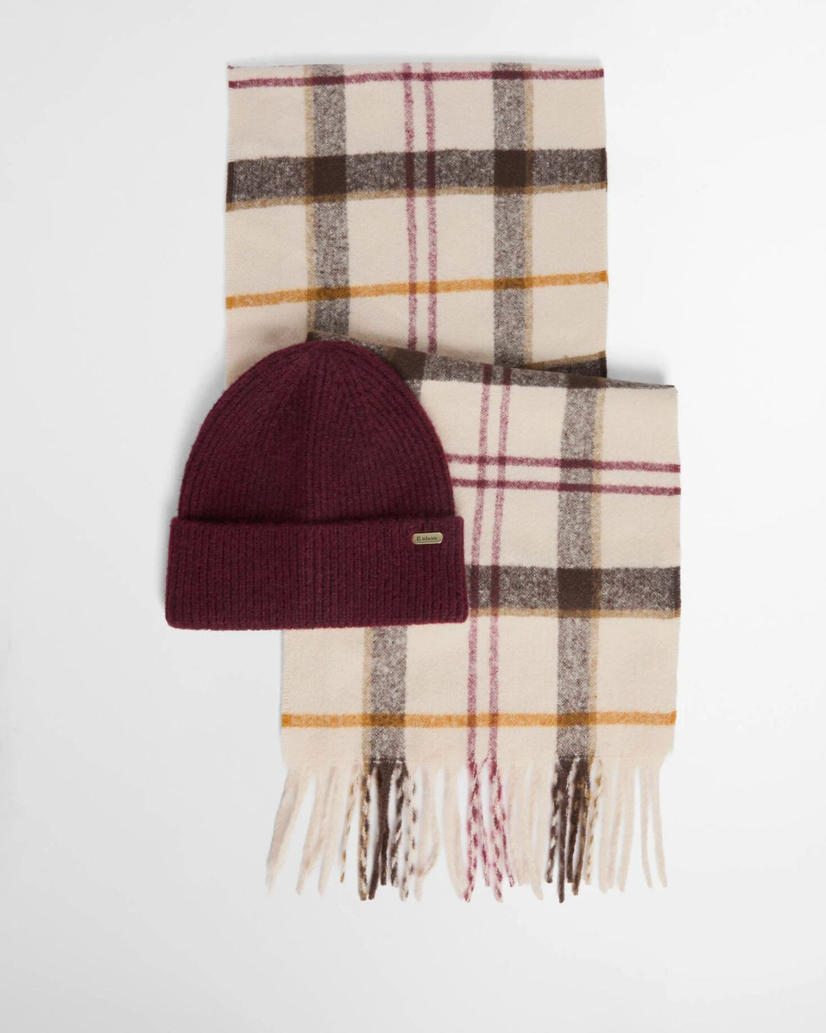Set Regalo Berretto Sciarpa Olivia Light Muted Tartan LGS0107 TN92 Barbour 