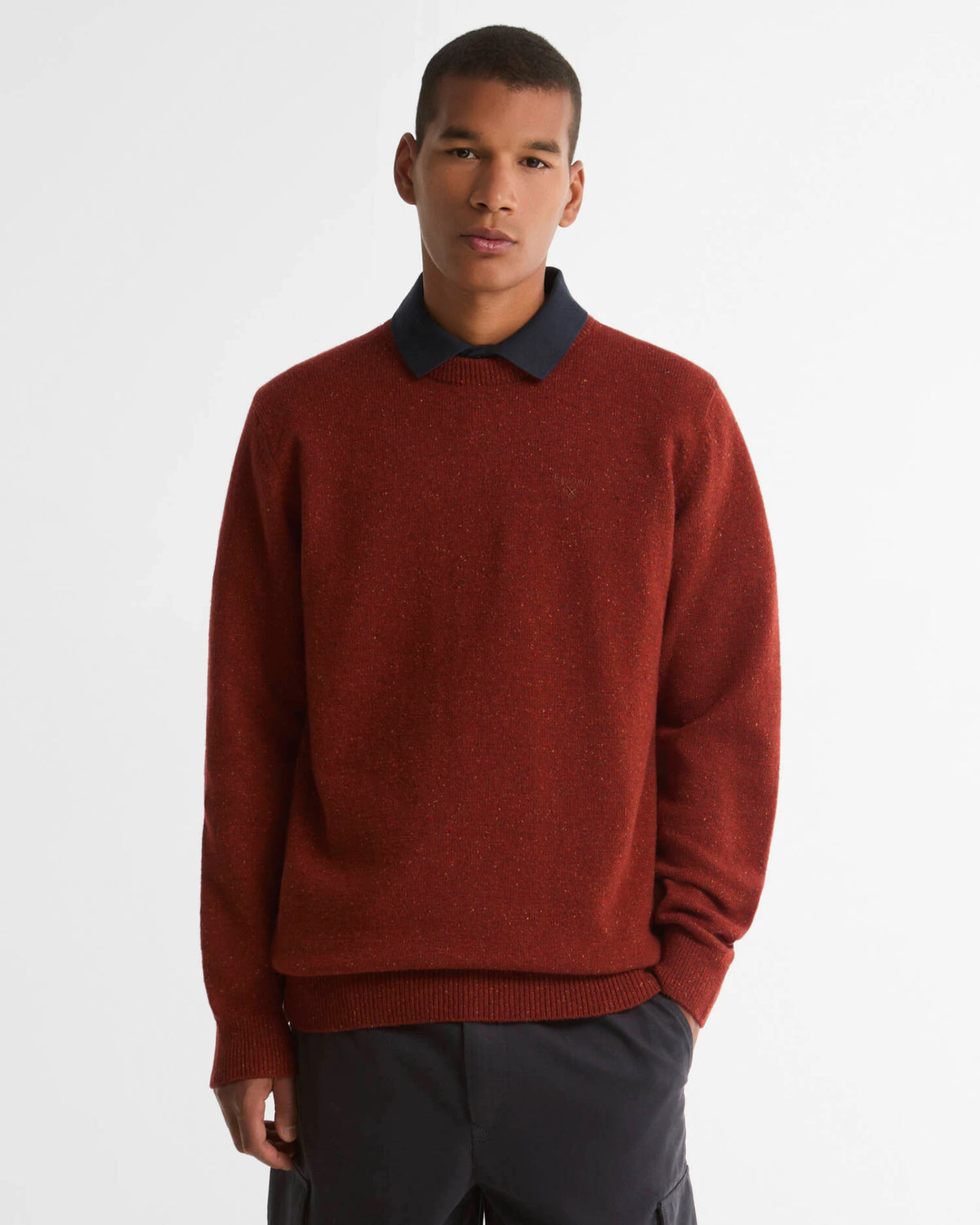 Maglia Essential Tisbury Crew Russet MKN0844 BR57 Barbour 