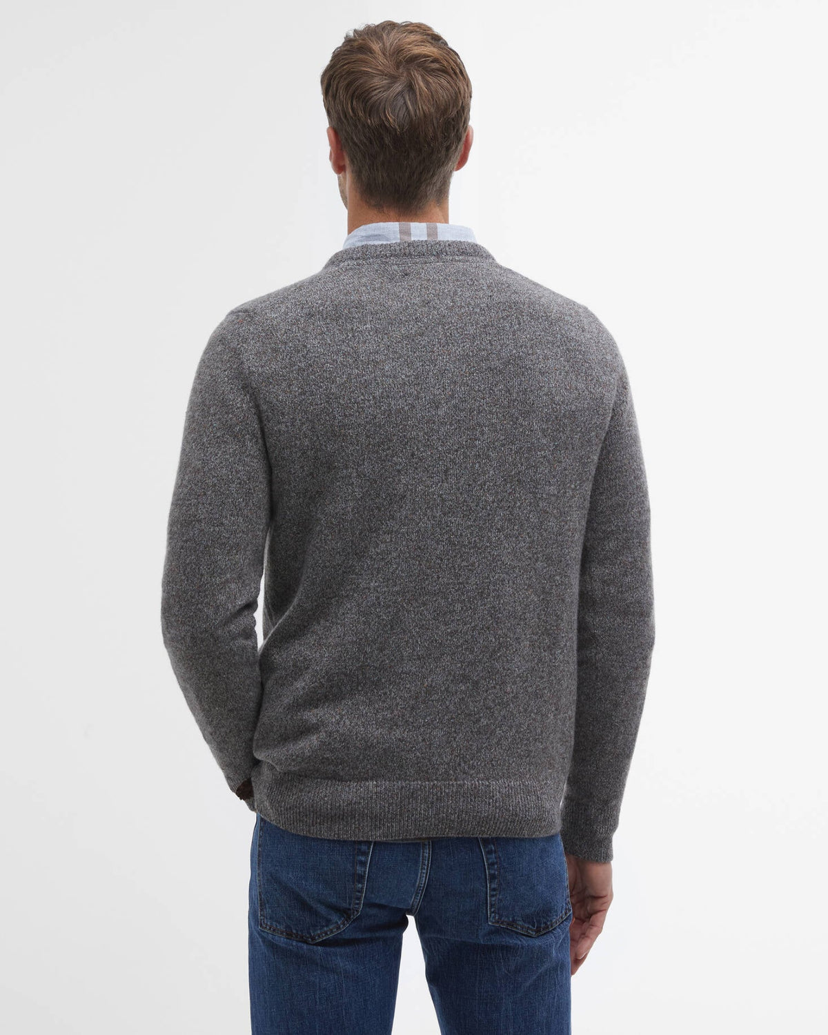 Maglia Essential Tisbury Crew Fog MKN0844 GY78 Barbour 