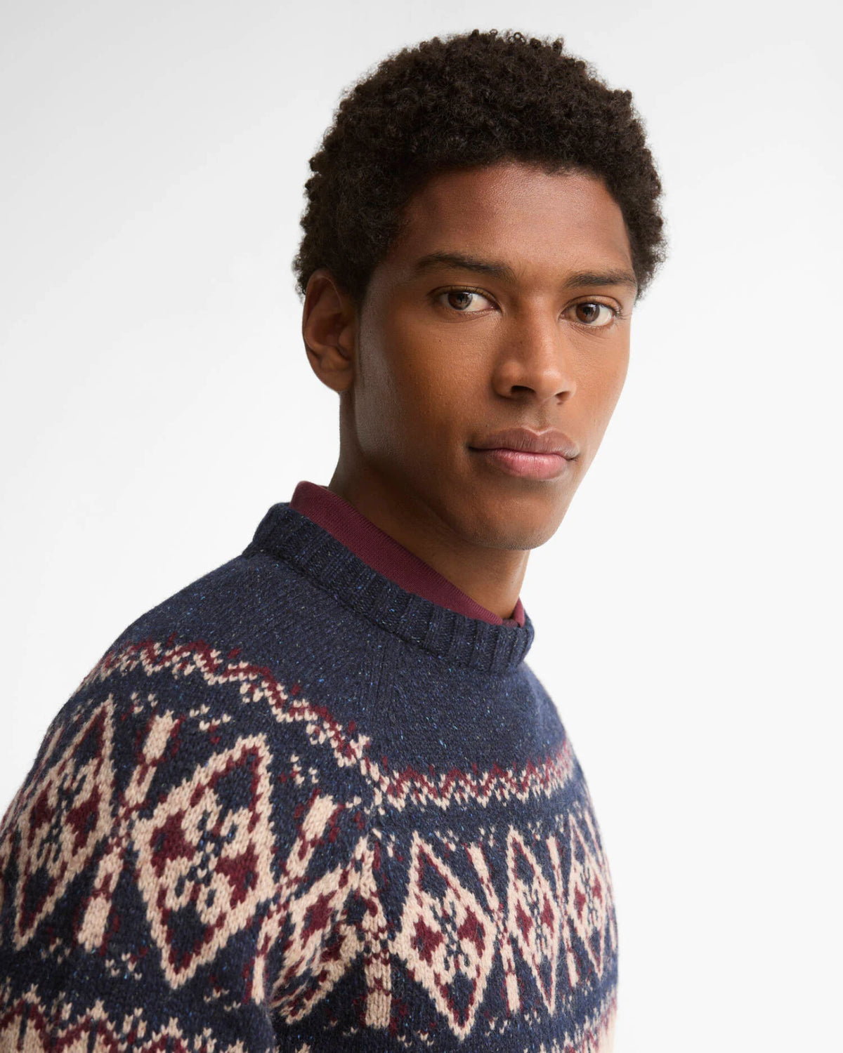 Maglia Tisbury Fair Isle Navy MKN1750 NY91 Barbour 