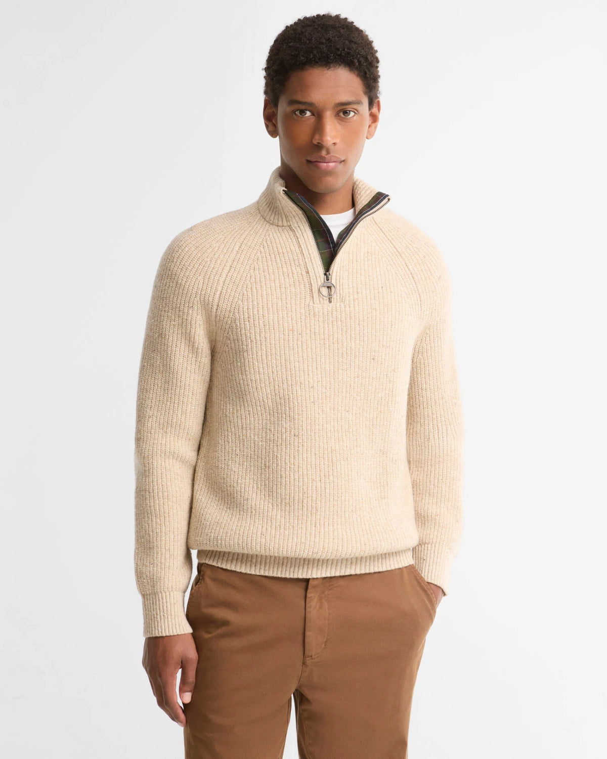 Maglia Essential Fleck Pearl MKN1757 BE14 Barbour 