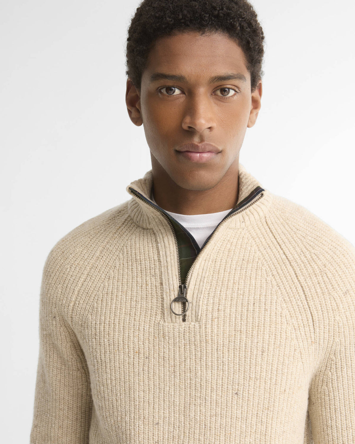 Maglia Essential Fleck Pearl MKN1757 BE14 Barbour 