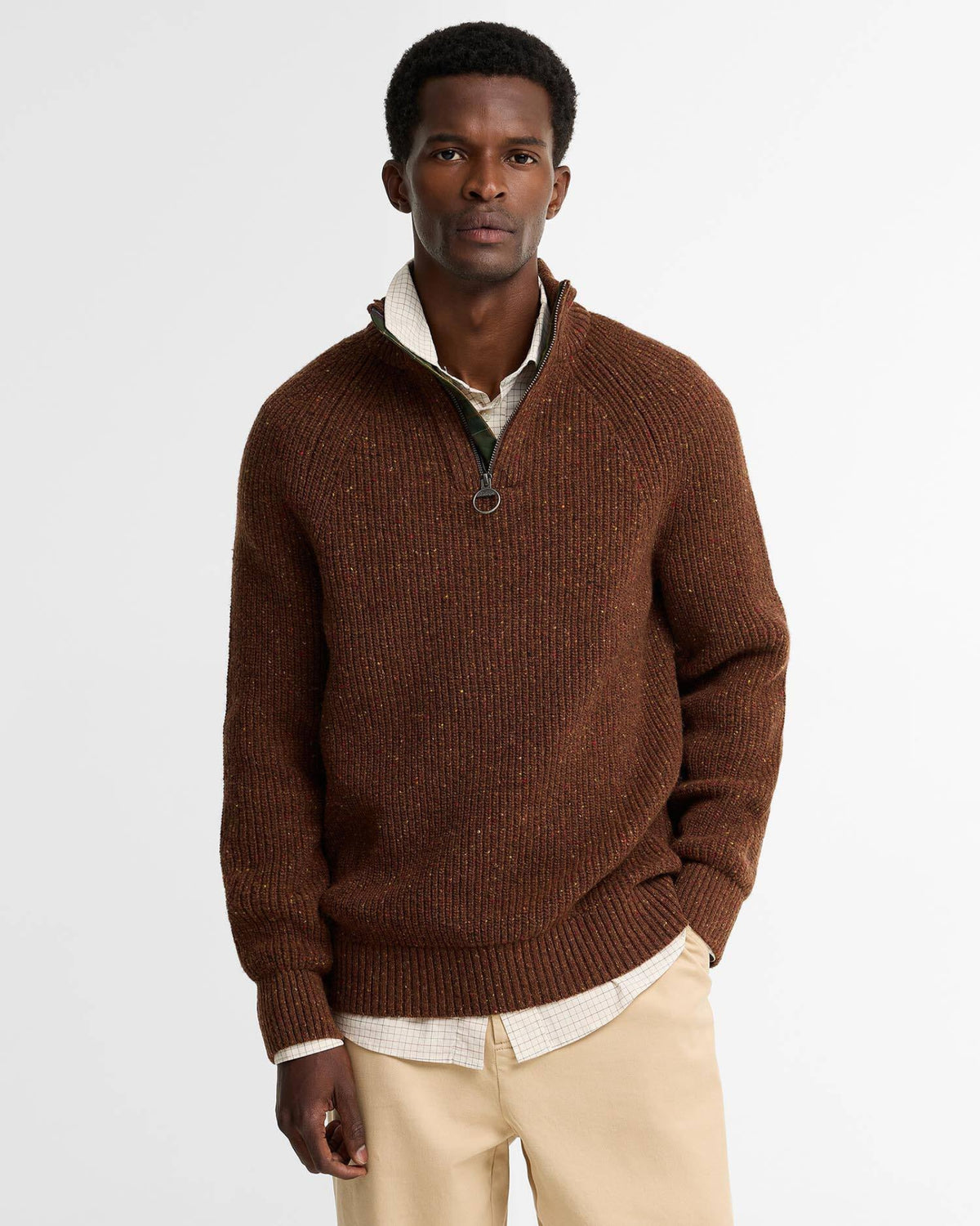 Maglia Essential Fleck Bracken MKN1757 OR51 Barbour 