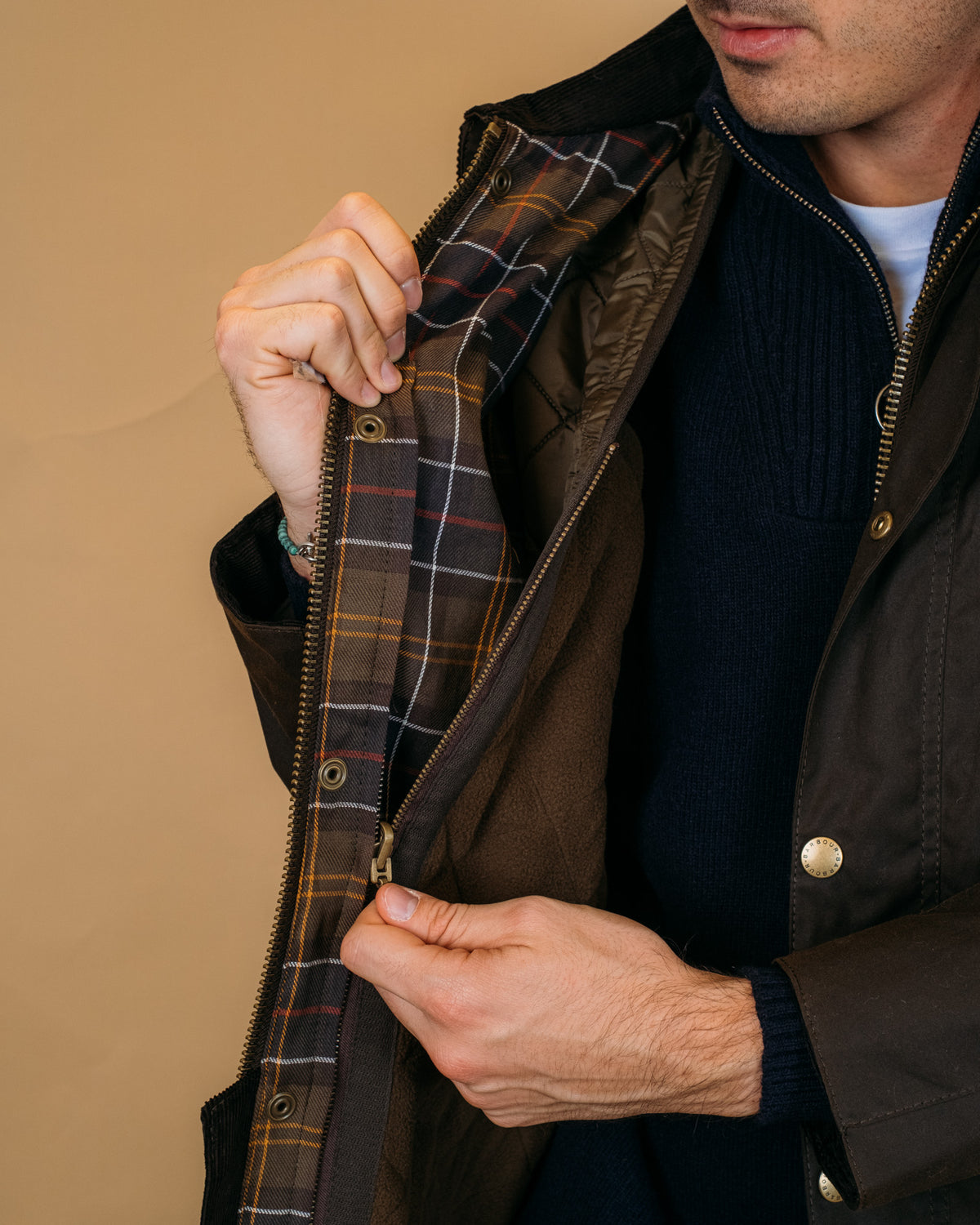 Gilet Polarquilt Waistcoat Zip Olive MLI0002 OL91 Barbour 