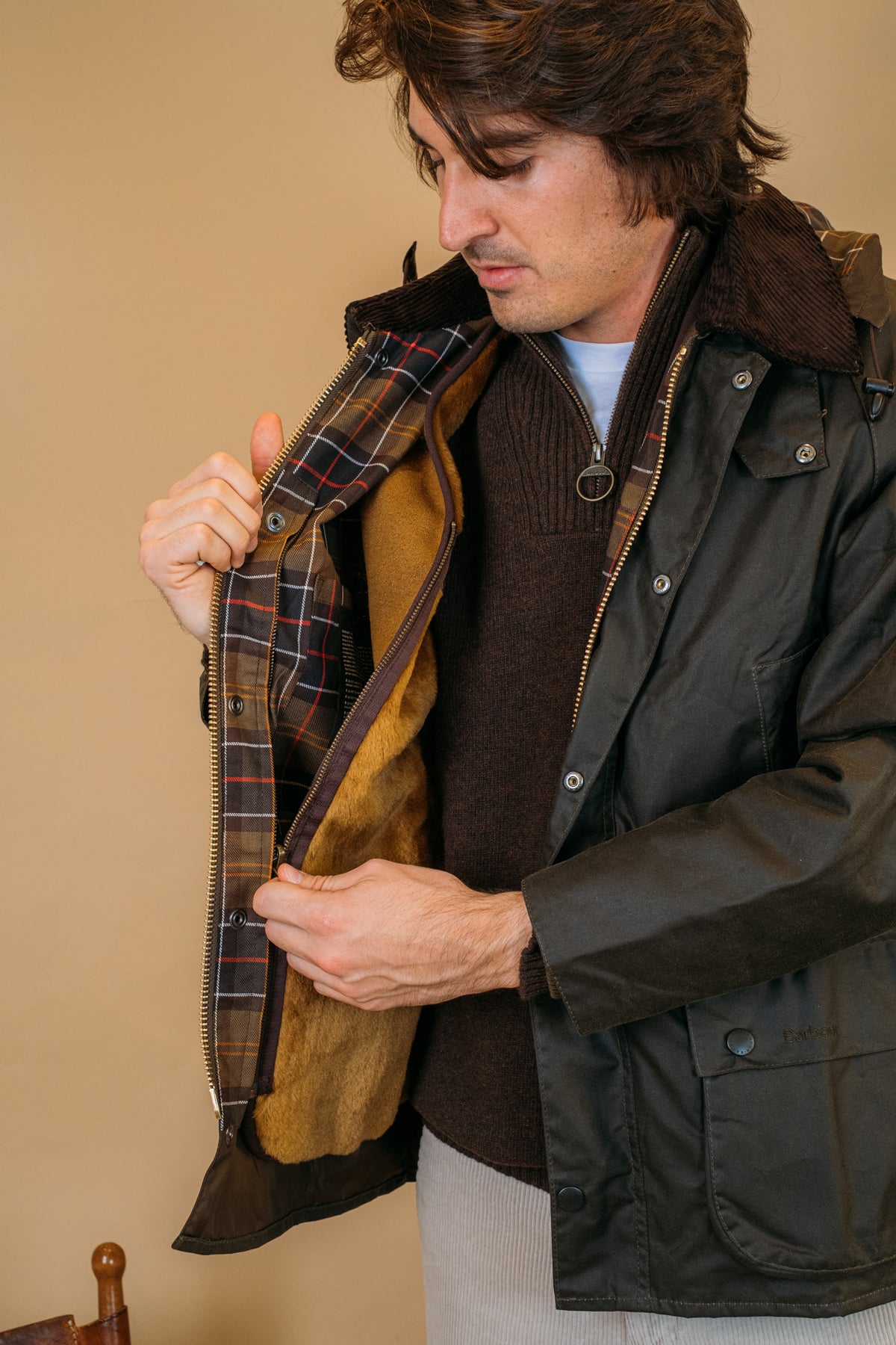 Gilet Warm Pile Waistcoat Brown MLI0004 BR31 Barbour 