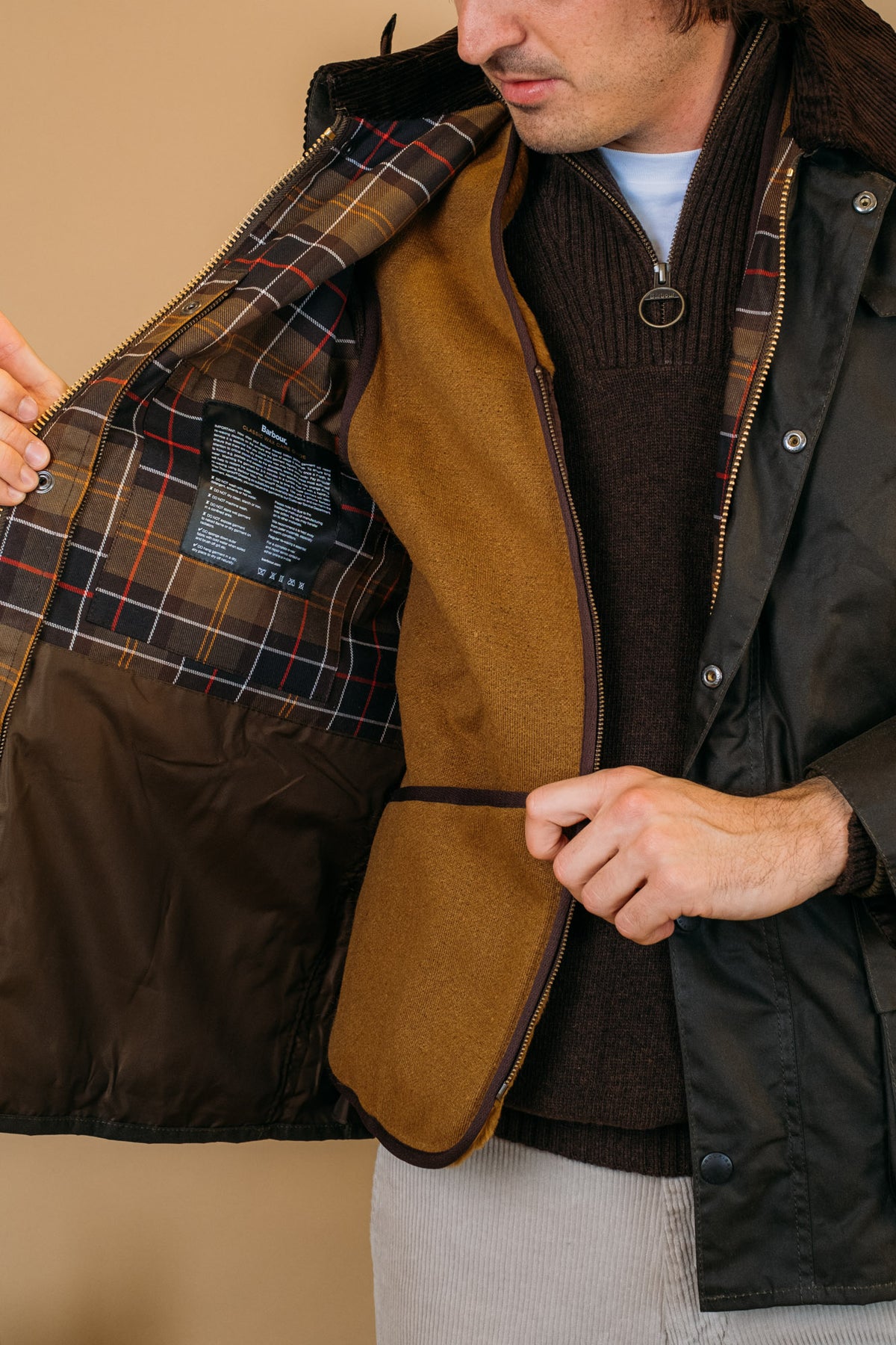Gilet Warm Pile Waistcoat Brown MLI0004 BR31 Barbour 