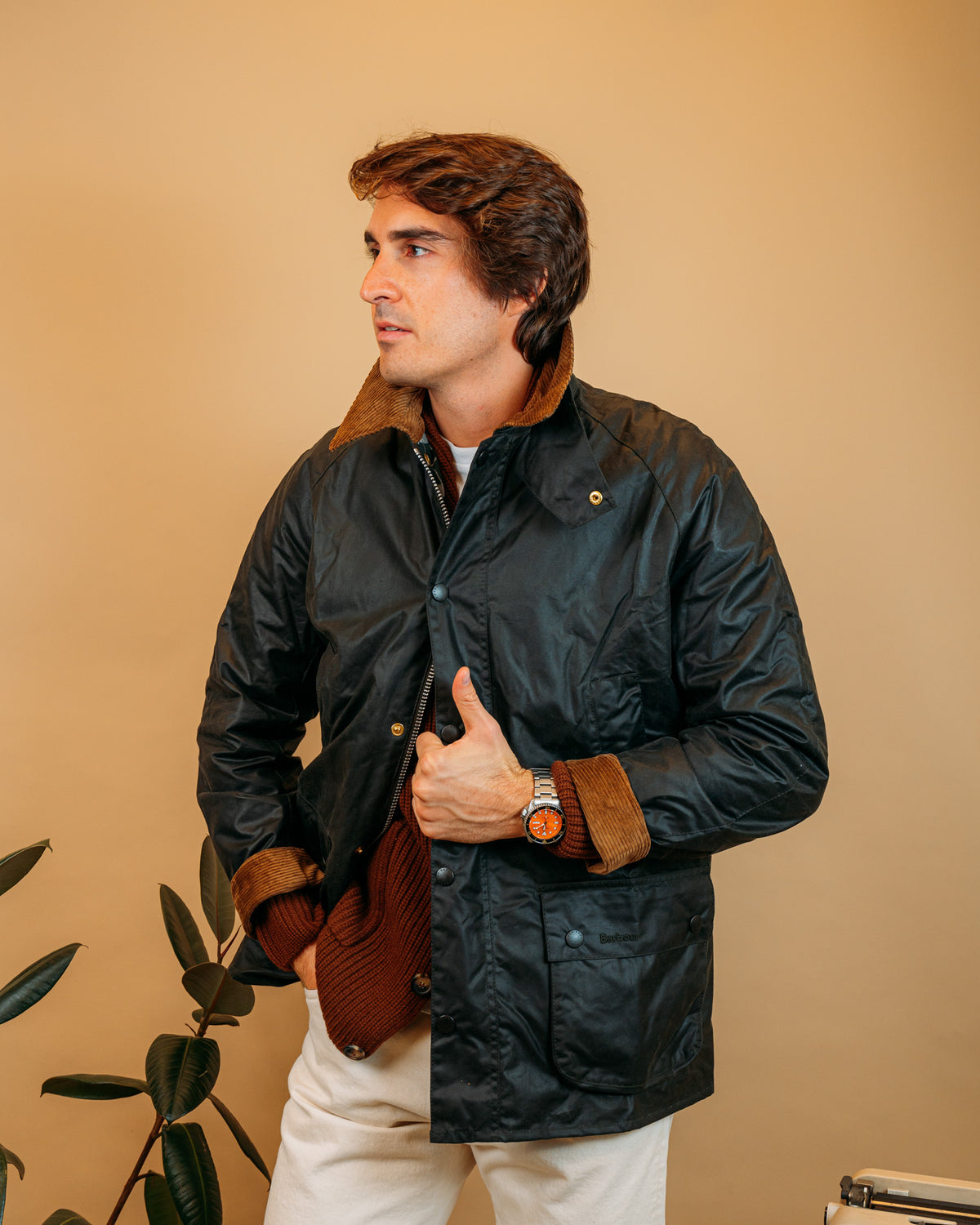 Giacca Festive Ashby Wax Sage Evergreen MWX2535 SG91 Barbour 