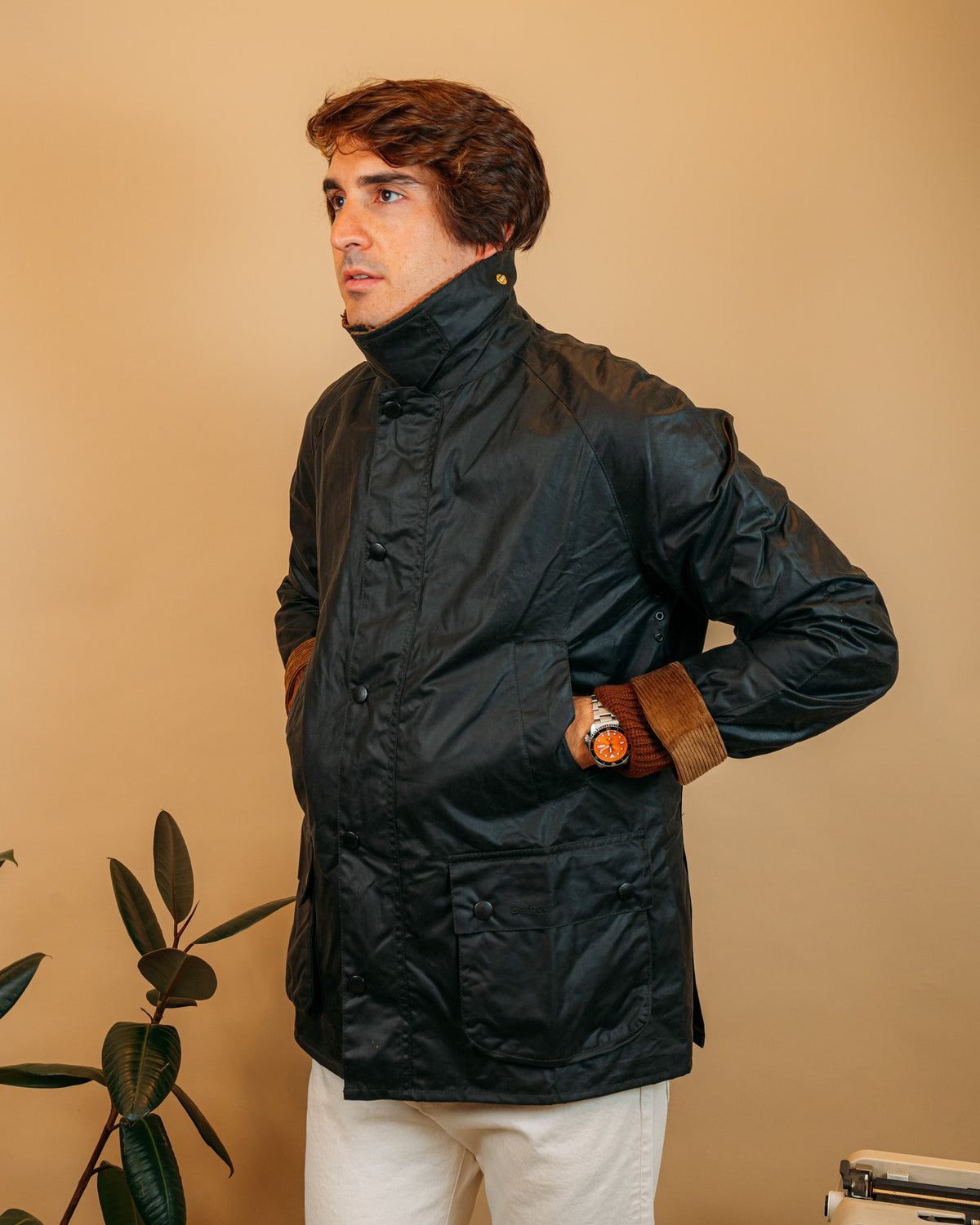 Giacca Festive Ashby Wax Sage Evergreen MWX2535 SG91 Barbour 