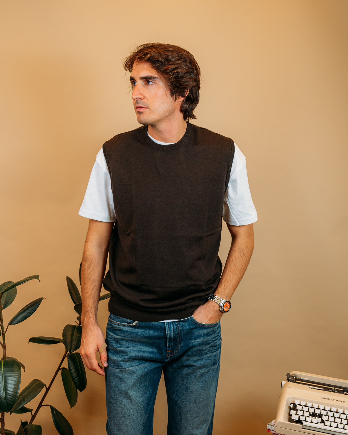 Gilet Girocollo Moro 1869018 220 Gaffi 