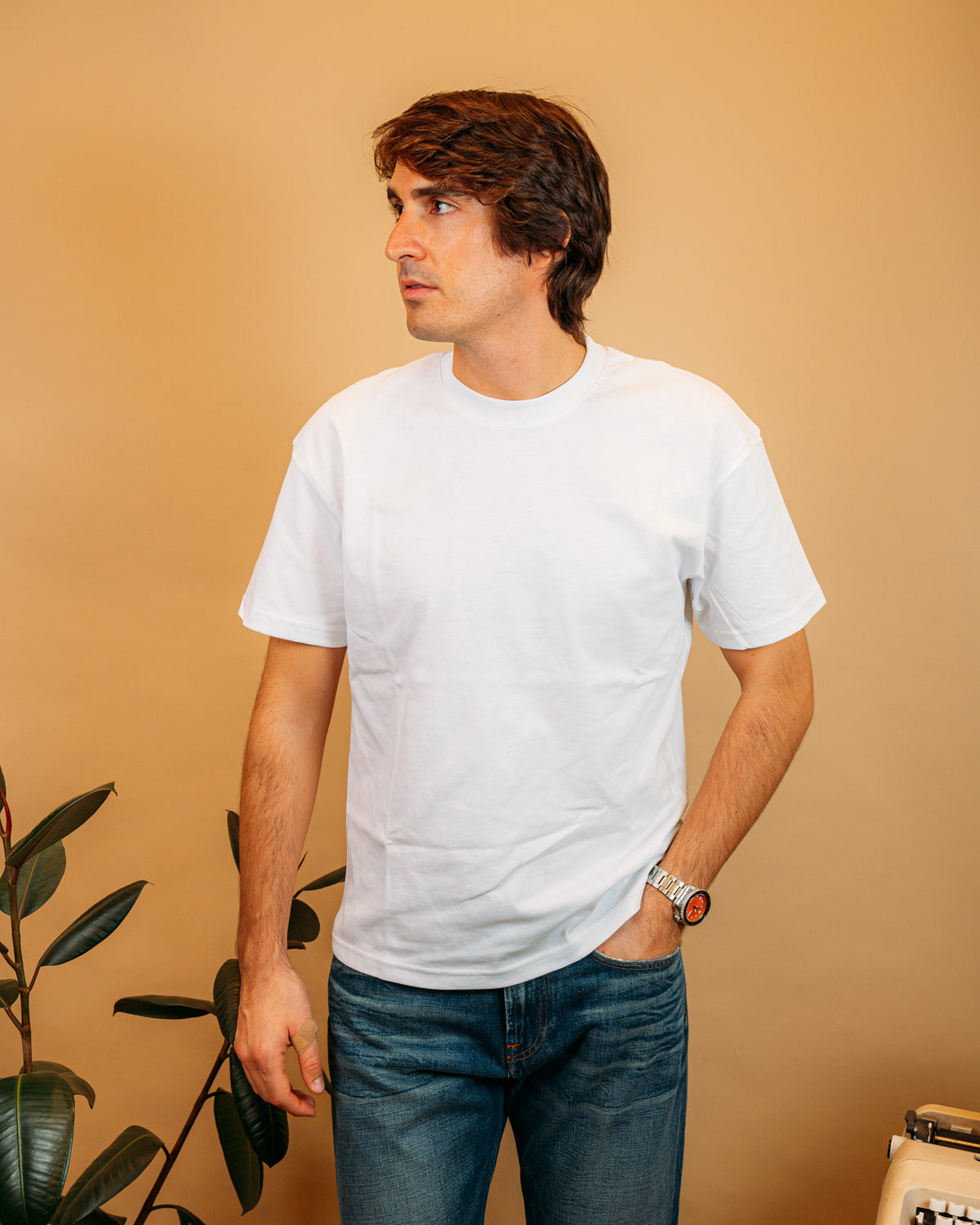 T-shirt 210gr Bianco TF001M/C BI Gaffi 
