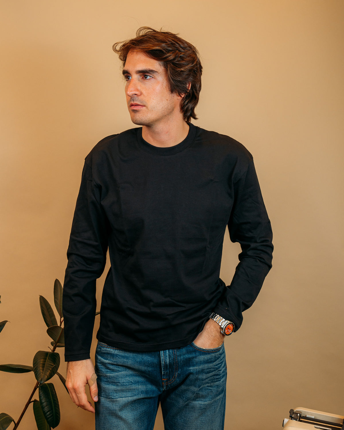 T-shirt Manica Lunga Nero TF004M/L NE Gaffi 