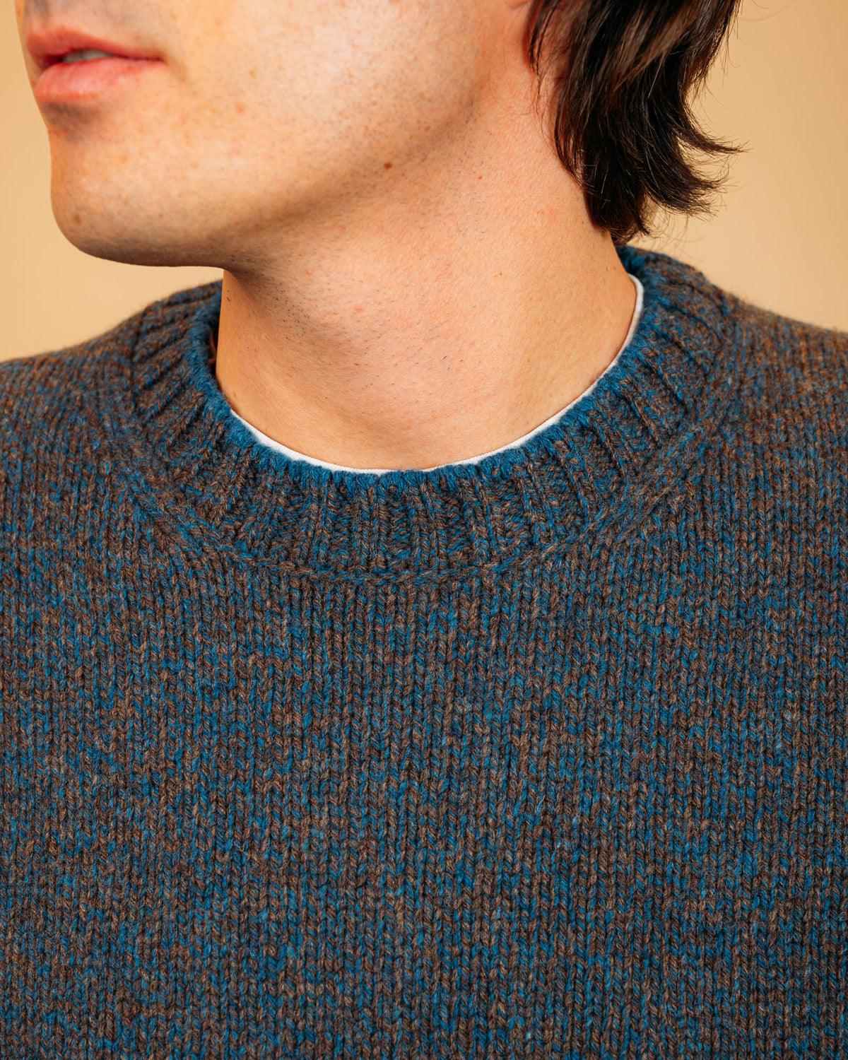 Maglia Moulinè Brown Turquoise 10158 854 Gran Sasso 