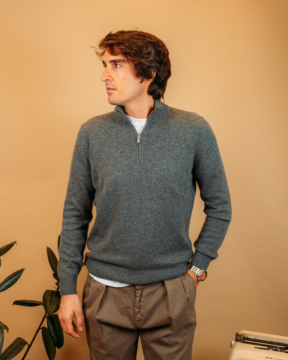 Lupetto Mezza Zip Antracite 23125 072 Gran Sasso 