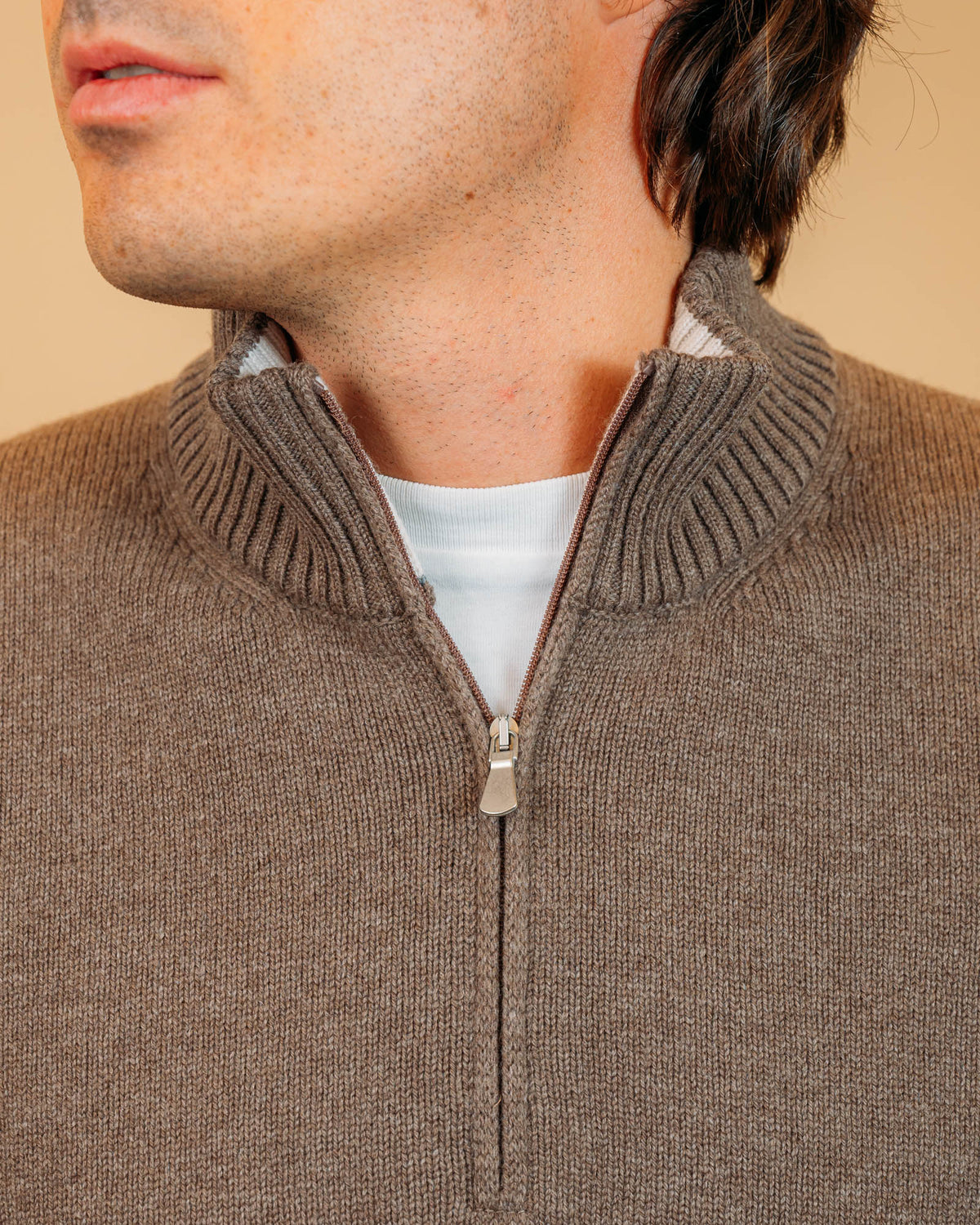 Cardigan Mezza Zip Nocciola 23125 123 Gran Sasso 