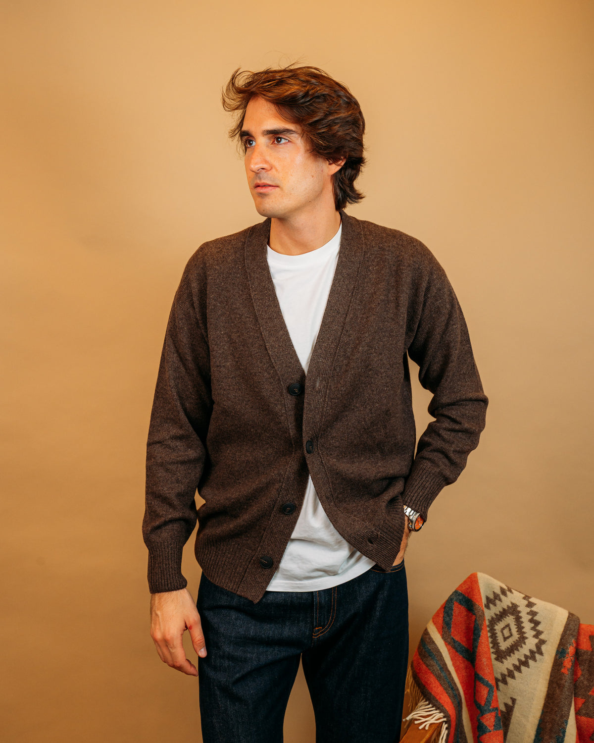 Cardigan Brown Melange 23188 194 Gran Sasso 