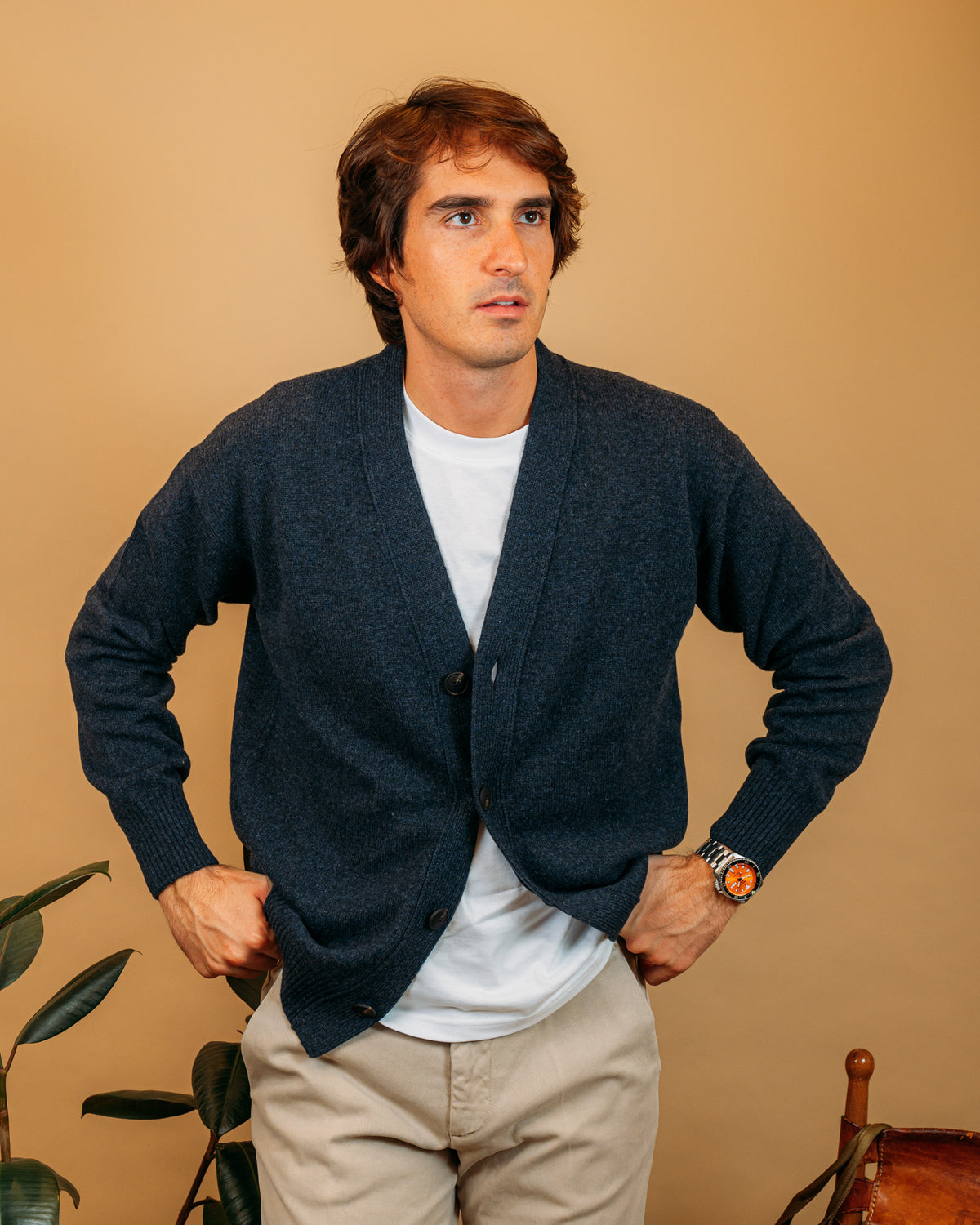 Cardigan Blu Melange 23188 597 Gran Sasso 