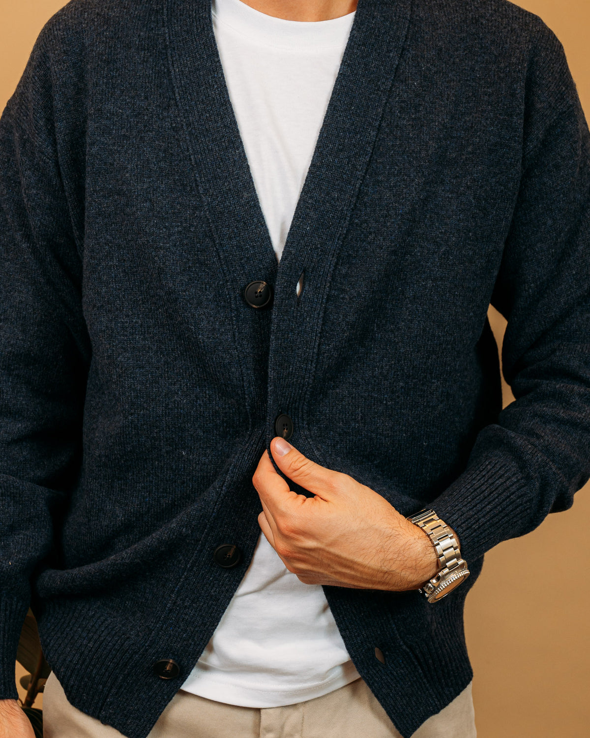 Cardigan Blu Melange 23188 597 Gran Sasso 