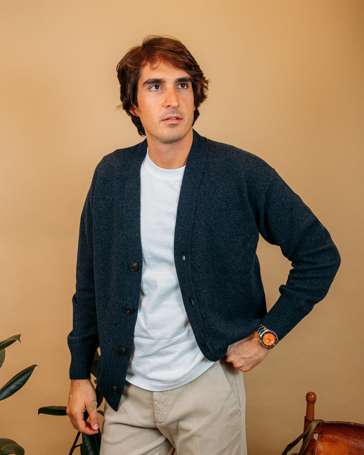 Cardigan Blu Melange 23188 597 Gran Sasso 