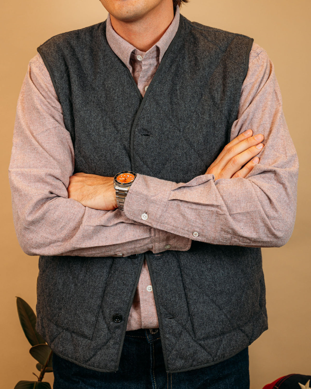 Gilet Vincent Flannel Grey BG28107 02 Hartford 