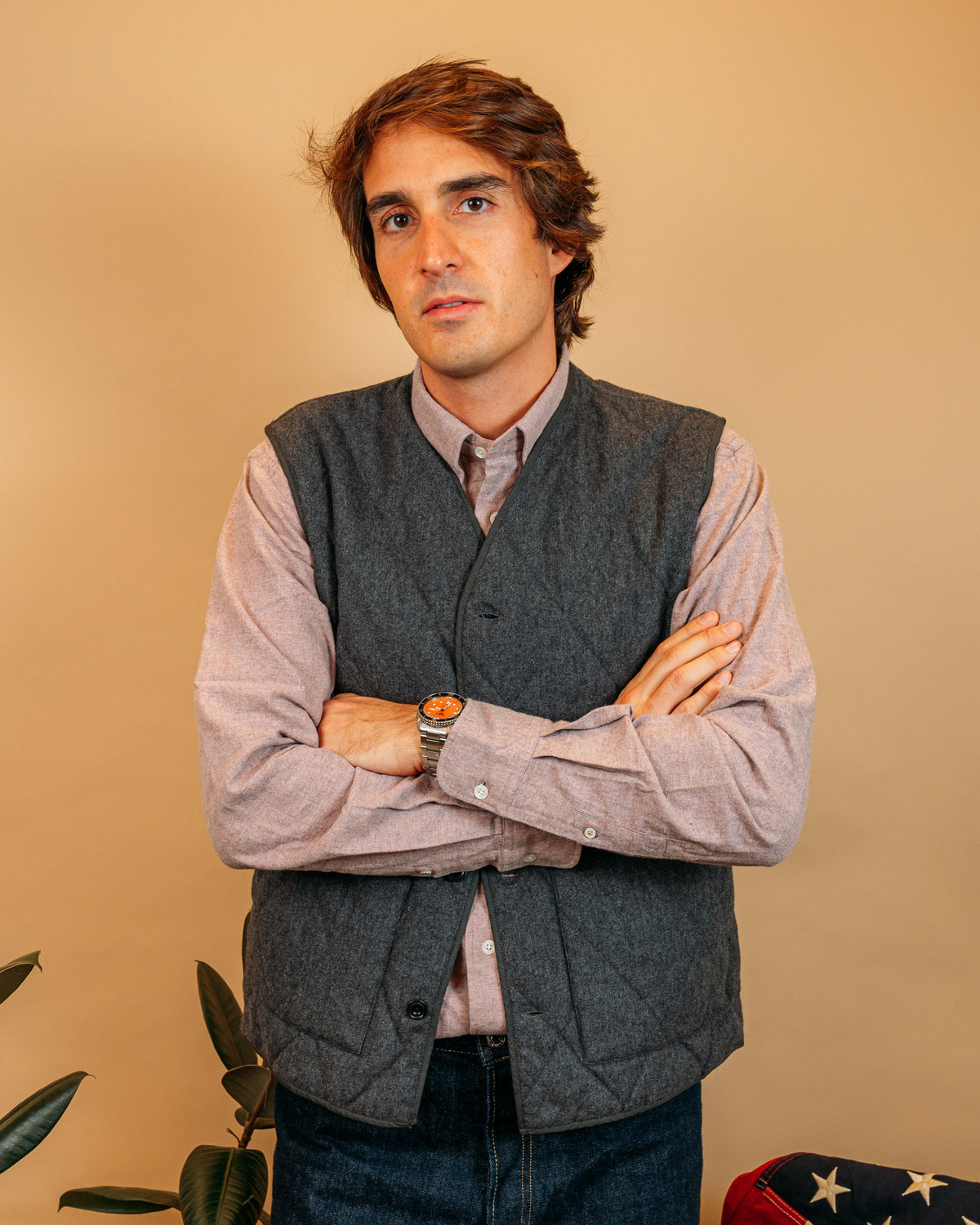 Gilet Vincent Flannel Grey BG28107 02 Hartford 