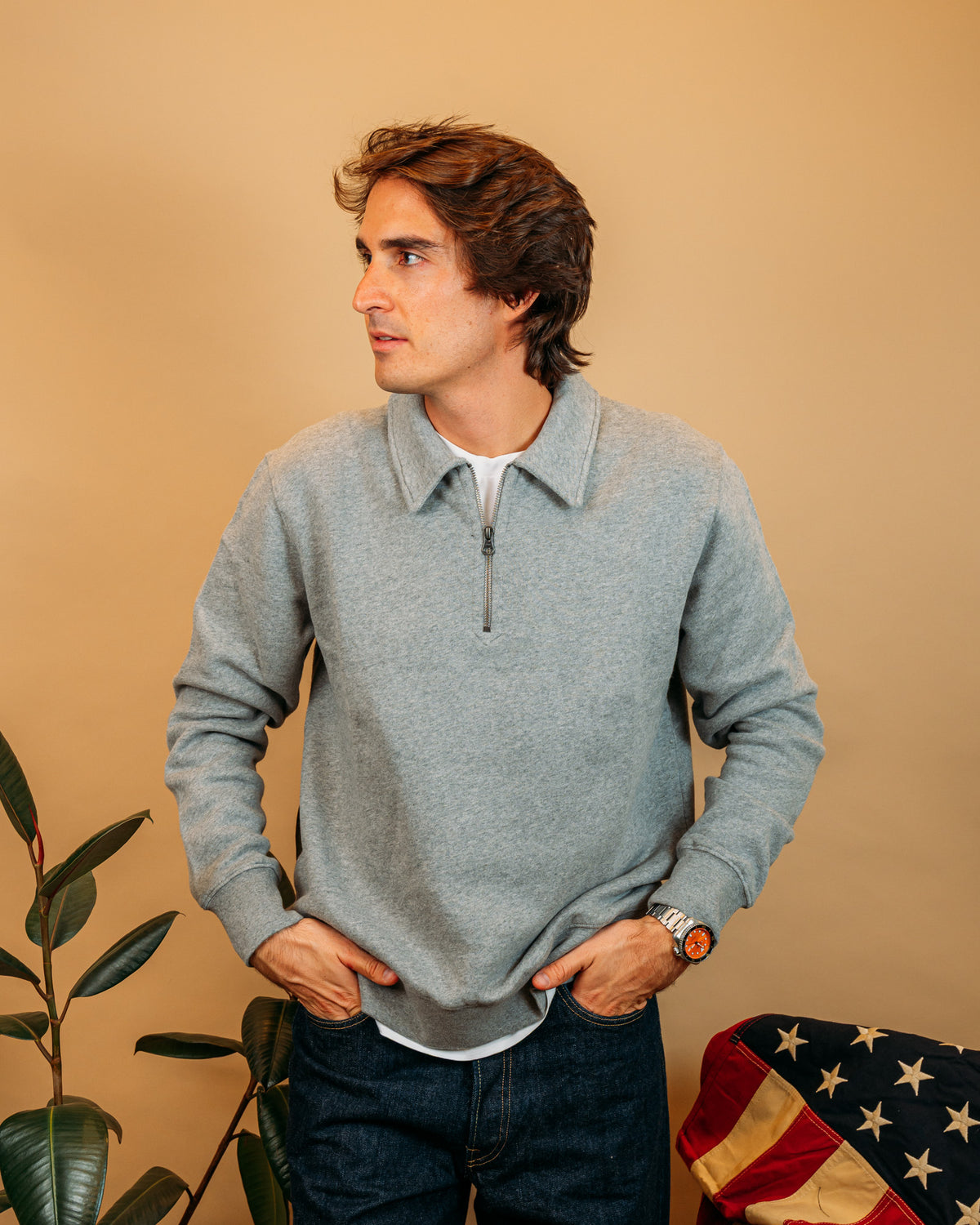 Polo Zipper Grey BG81306 06 Hartford 