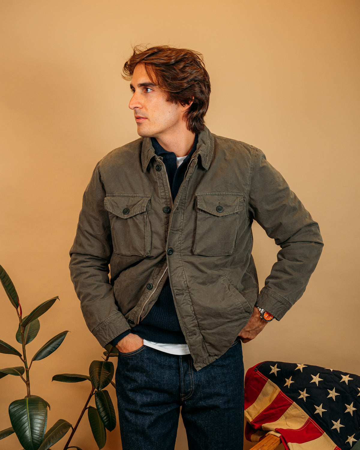 Giacca Jonah Dark Olive BGE7120 03 Hartford 