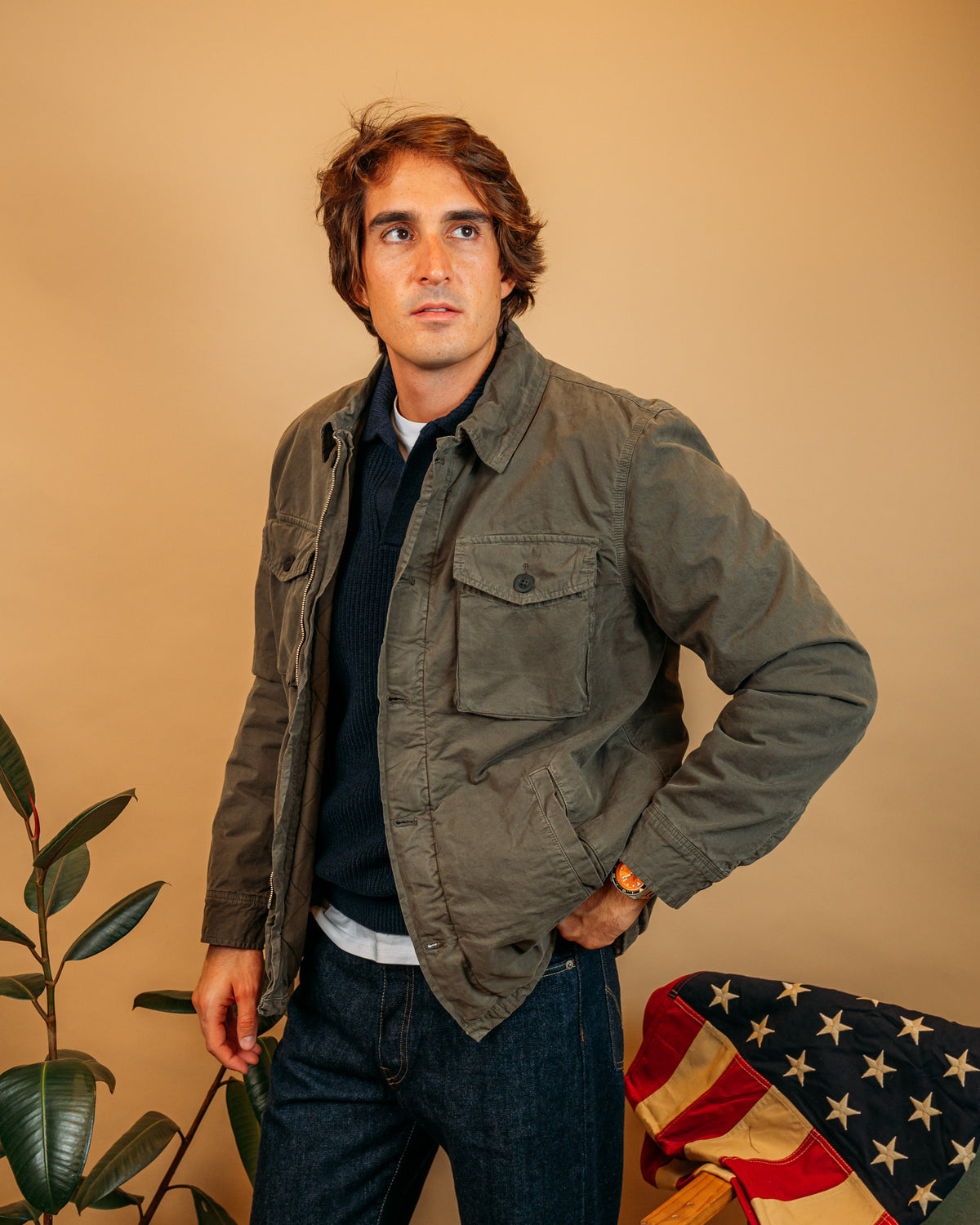 Giacca Jonah Dark Olive BGE7120 03 Hartford 
