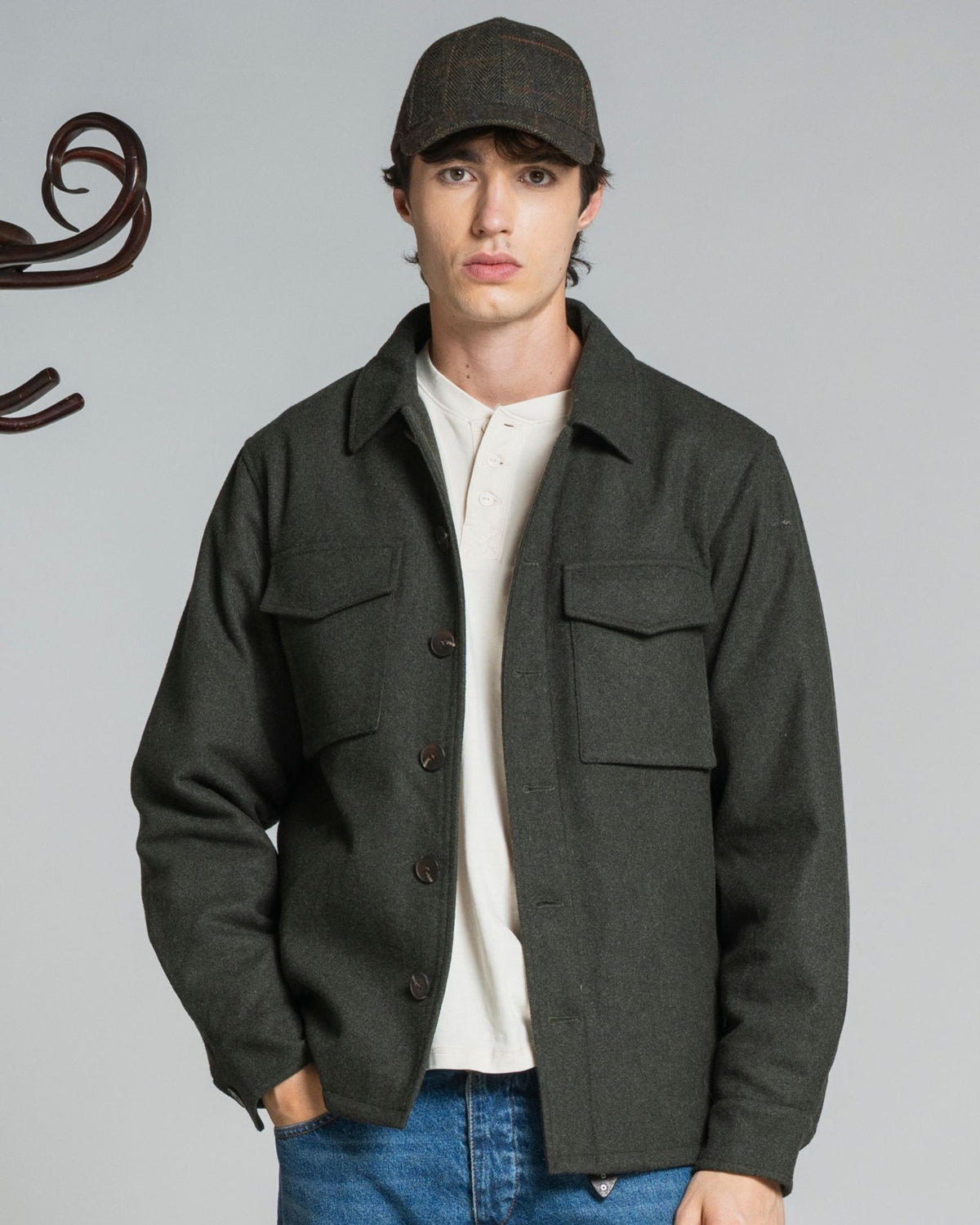 Giacca Overshirt Derek Militare Green DEREK MWOC03 Impure 