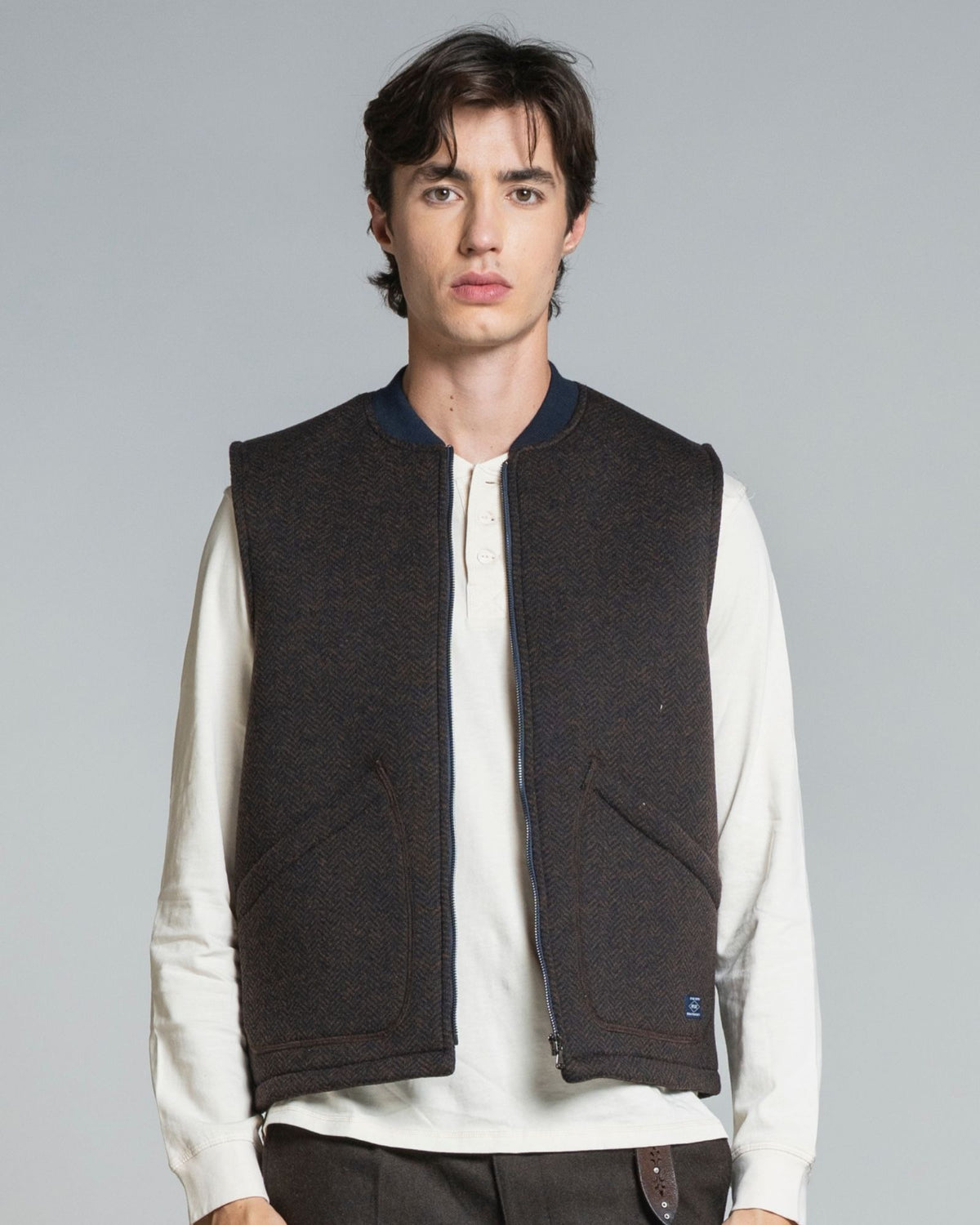 Gilet Terry Herringbone Brown TERRY104 MWBC29 Impure 