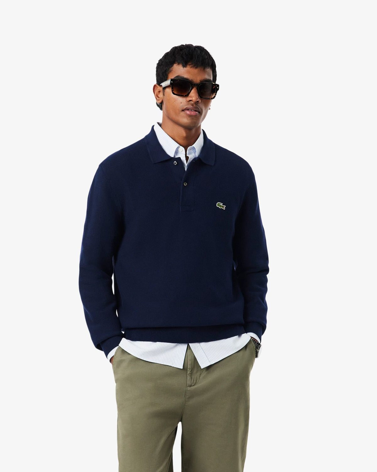 Polo Maniche Lunghe Blu Navy AH9904 166 Lacoste 