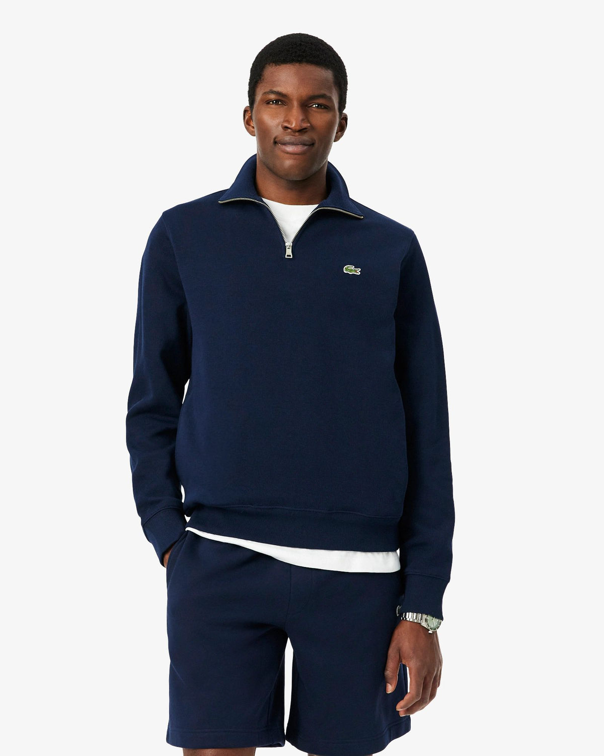 Felpa Interlock Blu Navy SH1927 166 Lacoste 