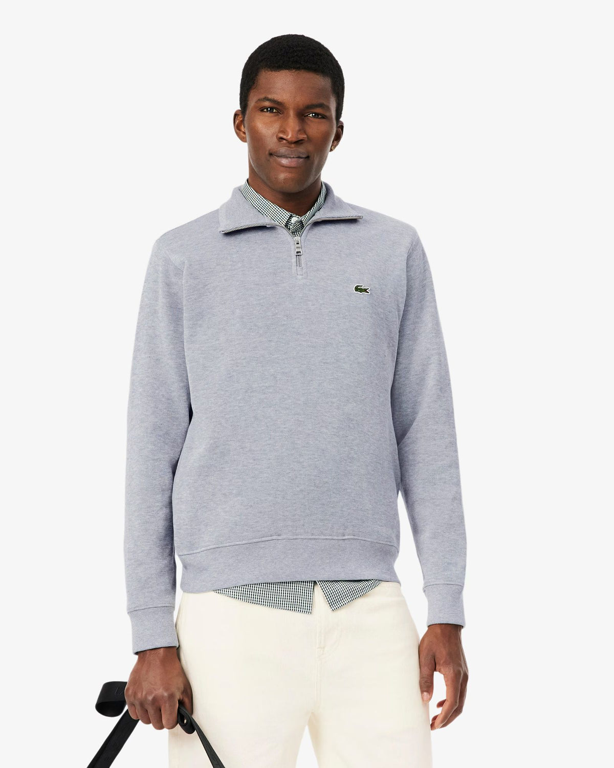 Felpa Interlock Grigio Chine SH1927 CCA Lacoste 