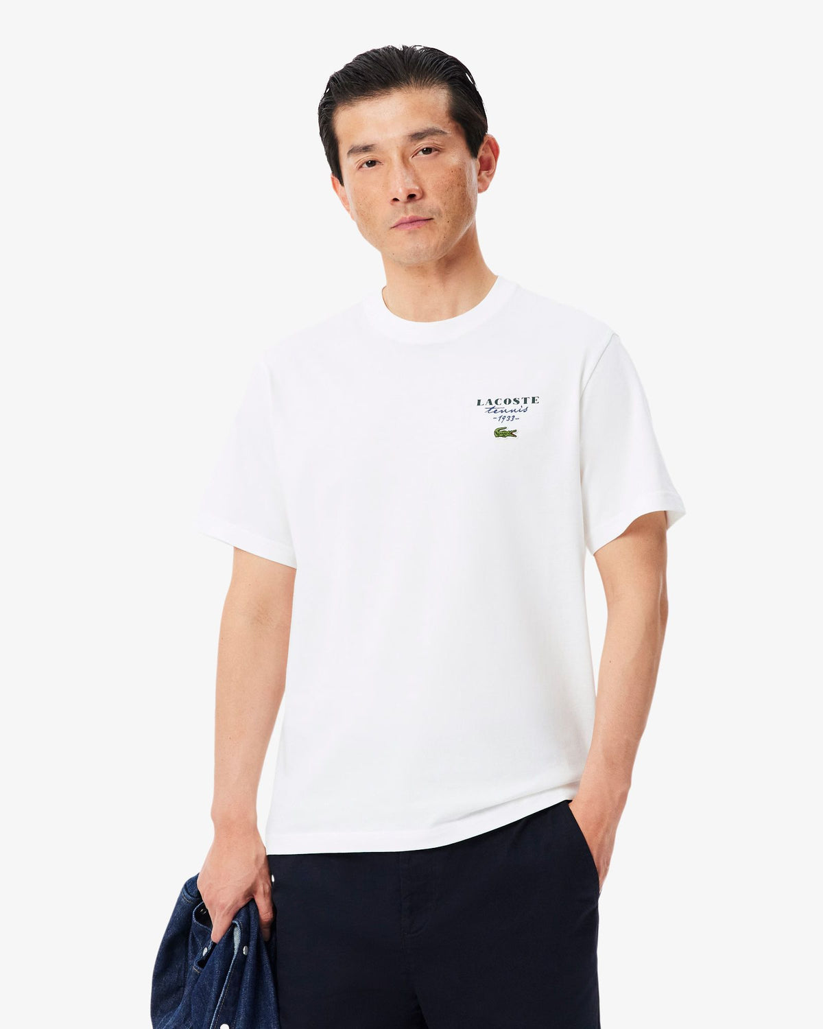 T-shirts Ricamo Tennis Bianco TH2430 001 Lacoste 