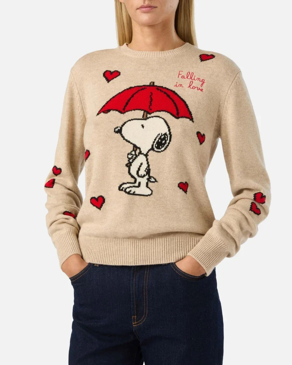 Maglia New Queen Snoopy Falling Love QUE0014 00331M MC2 Saint Barth 