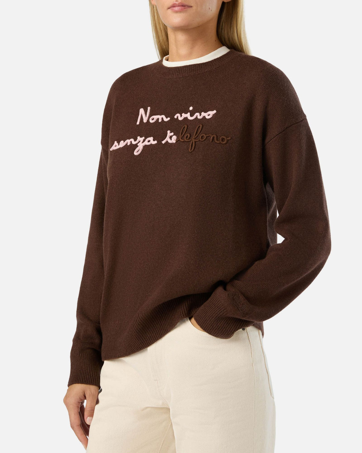 Maglia Tessa Marrone Non Vivo Senza Te TESS001 04230M MC2 Saint Barth 